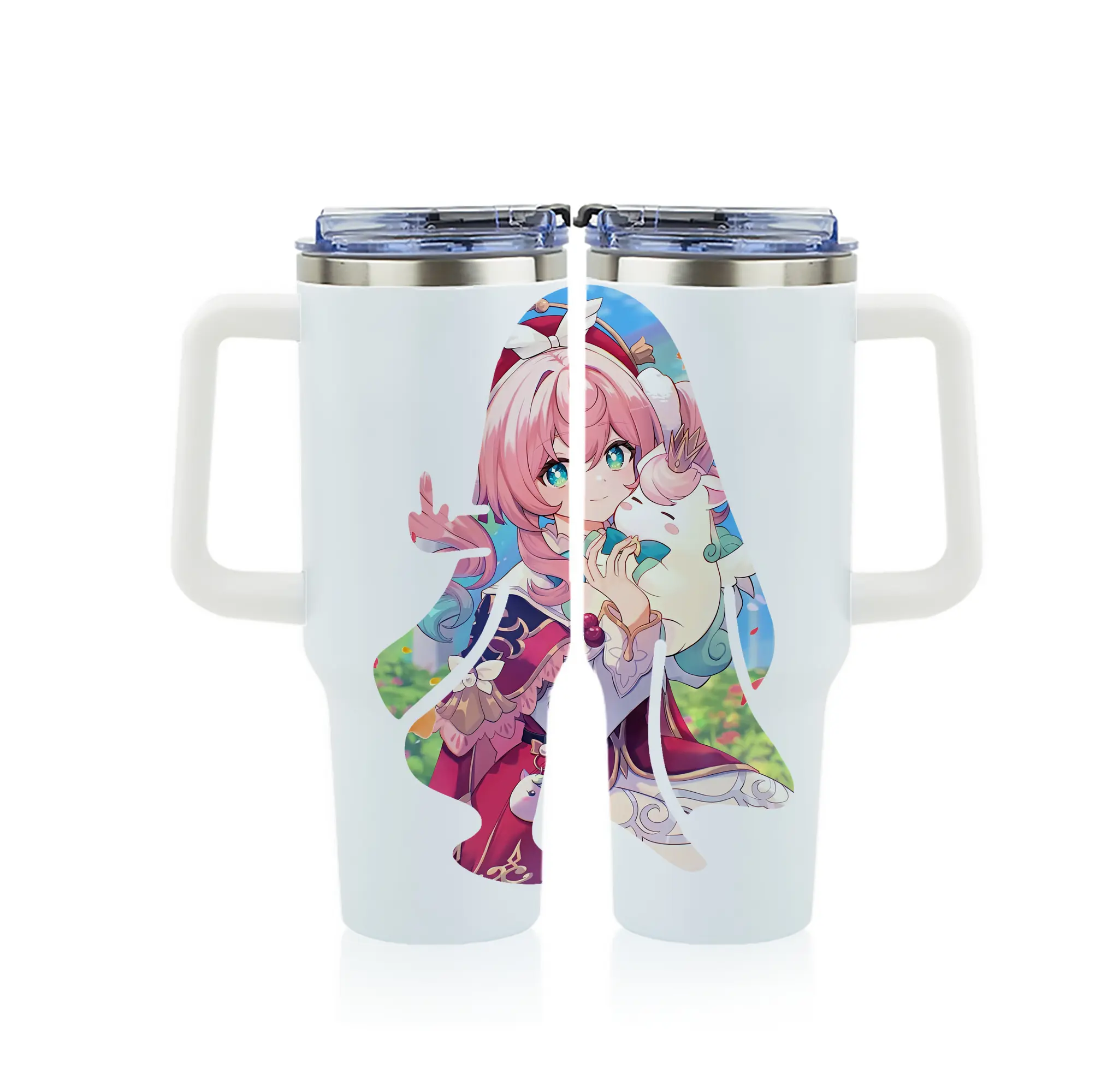 鳴潮 グッズ アンコ - 1200mL フルプリント車用タンブラー ・ 304ステンレス 内側 ・ 201ステンレス 外側 ・ 保温 保冷 ・ 通勤 ドライブ アウトドア用