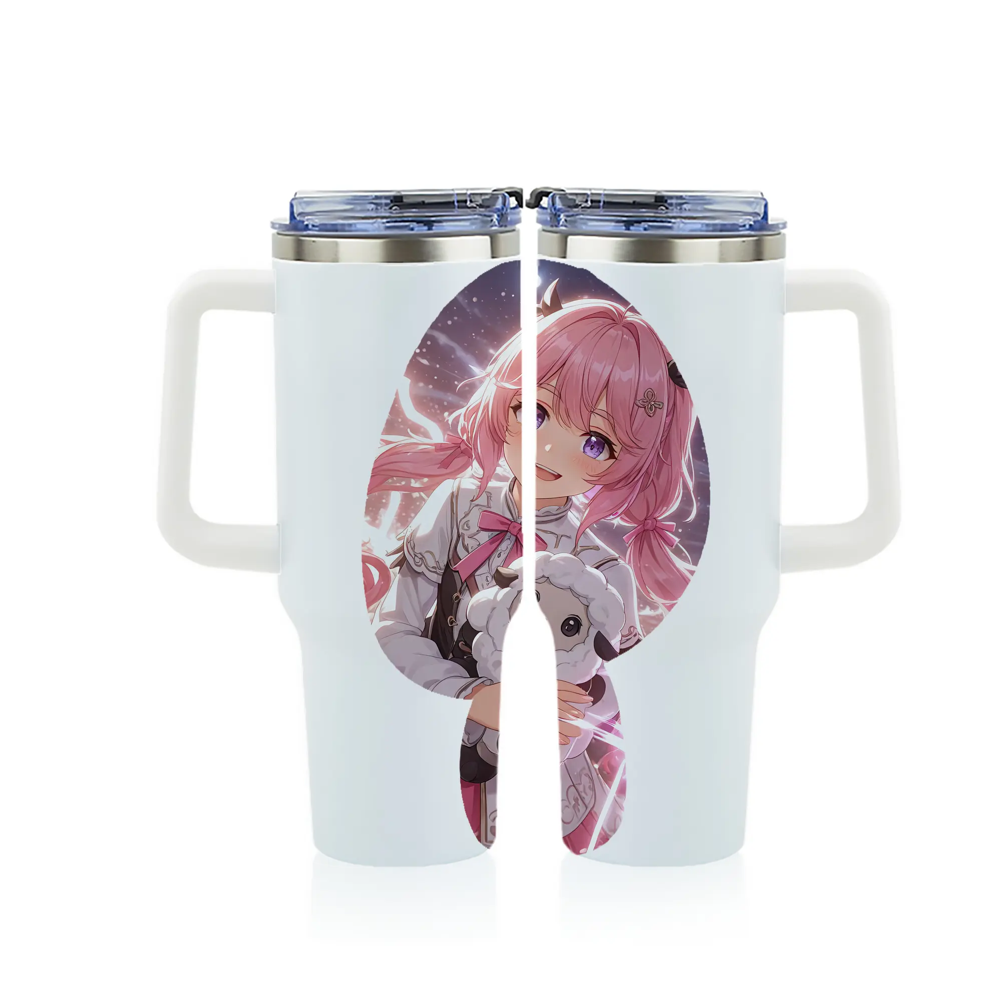 鳴潮 グッズ アンコ - 1200mL フルプリント車用タンブラー ・ 304ステンレス 内側 ・ 201ステンレス 外側 ・ 保温 保冷 ・ 通勤 ドライブ アウトドア用