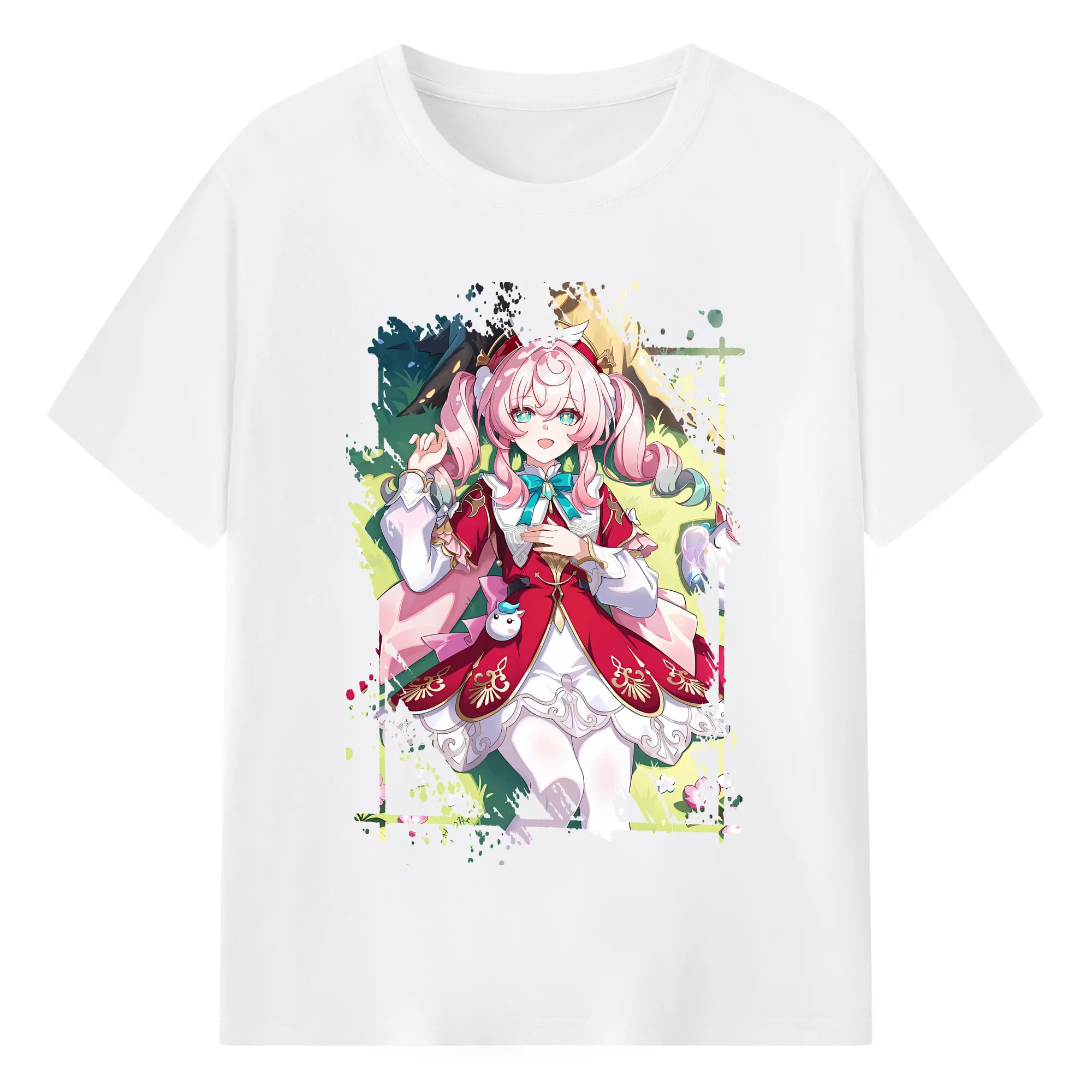 鳴潮 グッズ アンコ - 綿100％ 半袖Tシャツ ・ フロントプリント ・ 快適 通気性 ・ 日常使い 散歩 スポーツ用