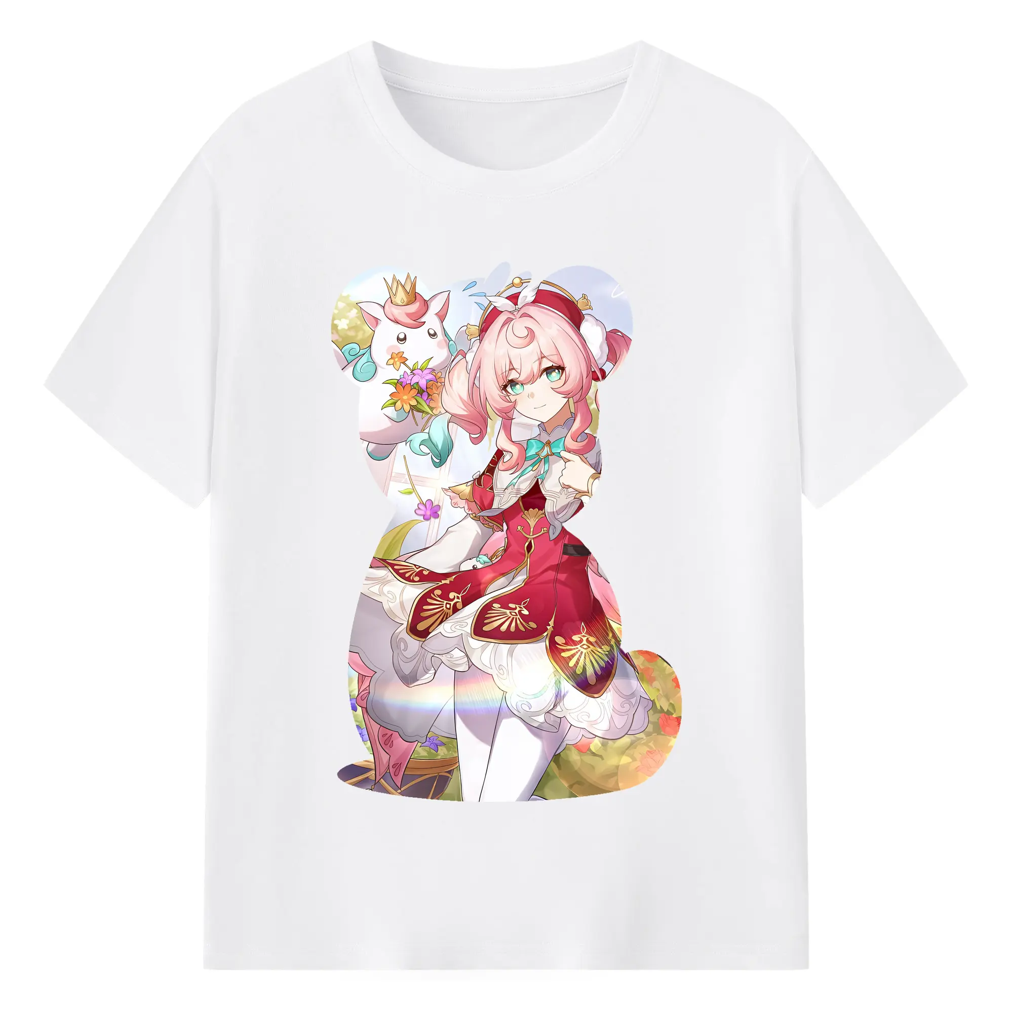 鳴潮 グッズ アンコ - 綿100％ 半袖Tシャツ ・ フロントプリント ・ 快適 通気性 ・ 日常使い 散歩 スポーツ用