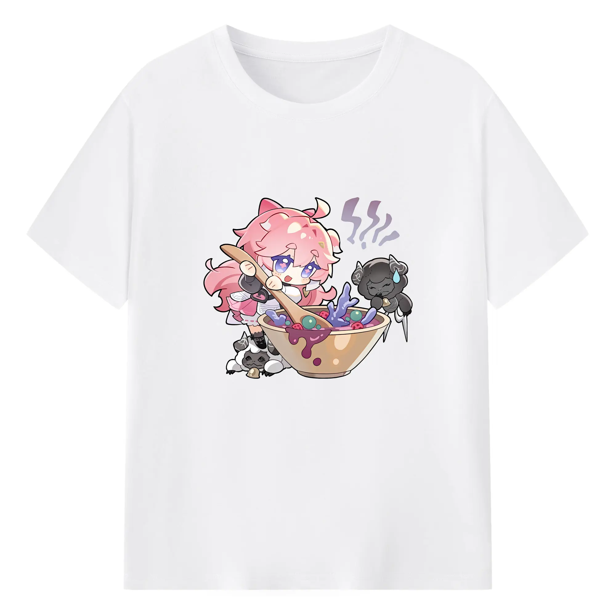 鳴潮 グッズ アンコ - 綿100％ 半袖Tシャツ ・ フロントプリント ・ 快適 通気性 ・ 日常使い 散歩 スポーツ用