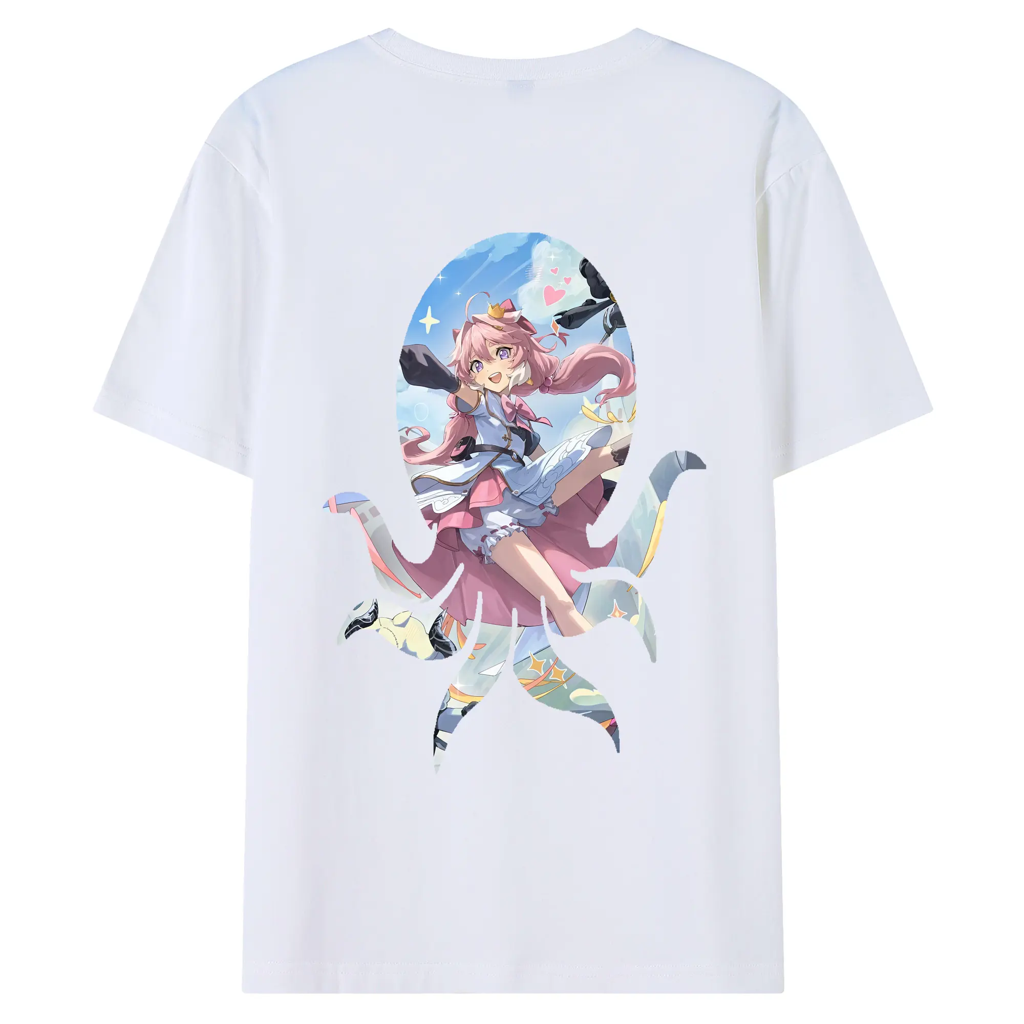 鳴潮 グッズ アンコ - 綿100％ 半袖Tシャツ ・ バックプリント ・ 快適 通気性 ・ 日常使い 散歩 スポーツ用