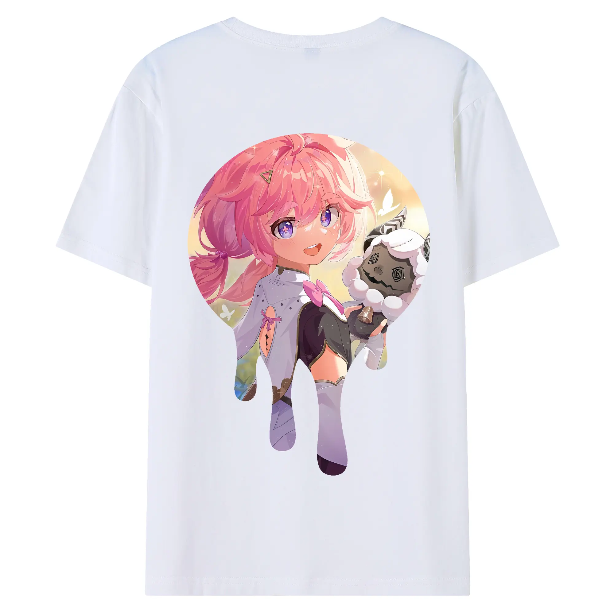 鳴潮 グッズ アンコ - 綿100％ 半袖Tシャツ ・ バックプリント ・ 快適 通気性 ・ 日常使い 散歩 スポーツ用