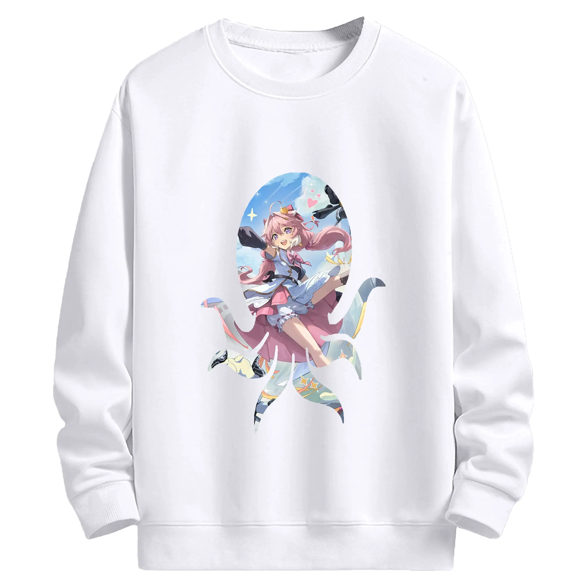 鳴潮 グッズ アンコ - 高品質 クルーネック スウェット ・ コットン59％ ポリエステル41％ ・ ユニセックス 長袖 トレーナー ・ カジュアル デイリー スポーツ 散歩用