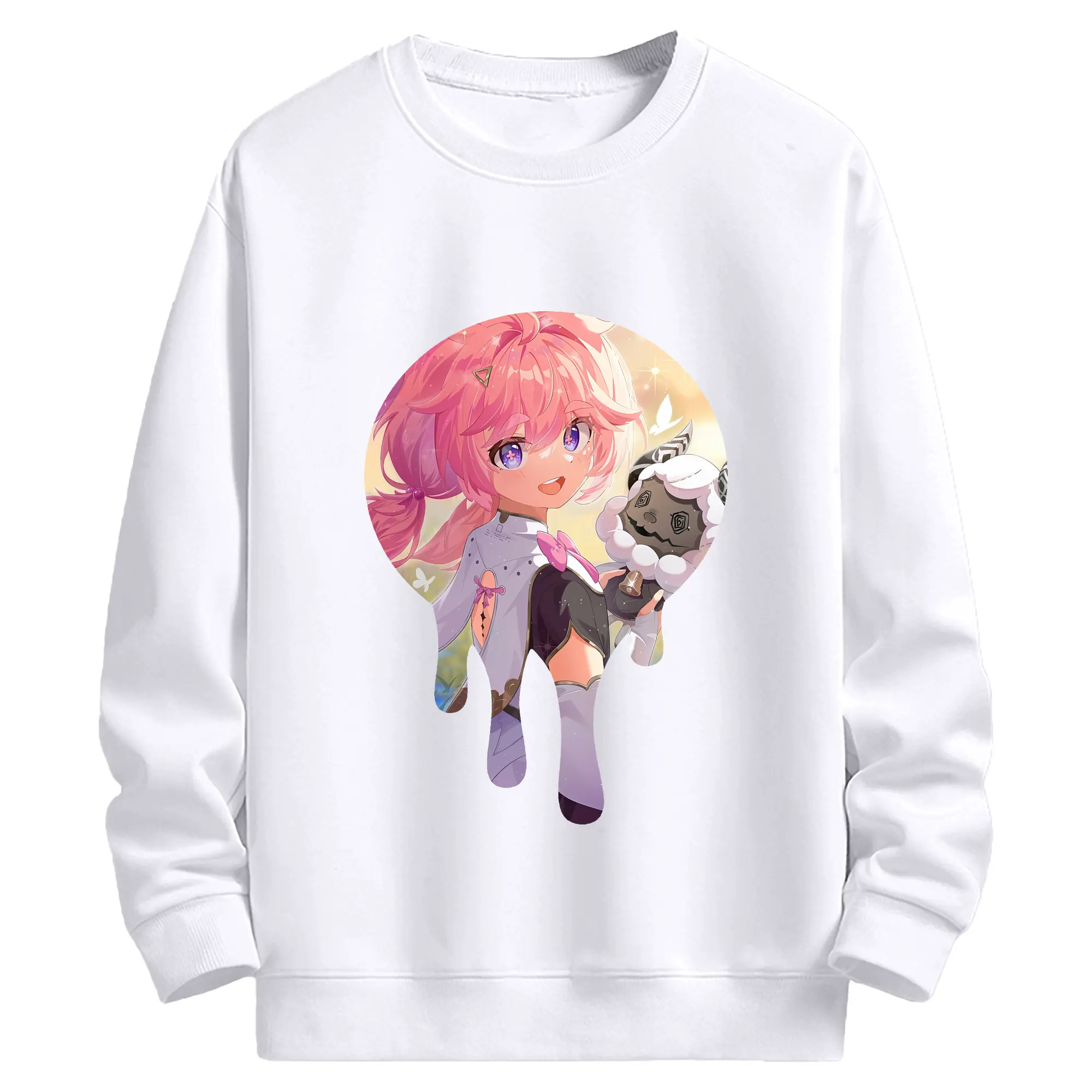 鳴潮 グッズ アンコ - 高品質 クルーネック スウェット ・ コットン59％ ポリエステル41％ ・ ユニセックス 長袖 トレーナー ・ カジュアル デイリー スポーツ 散歩用