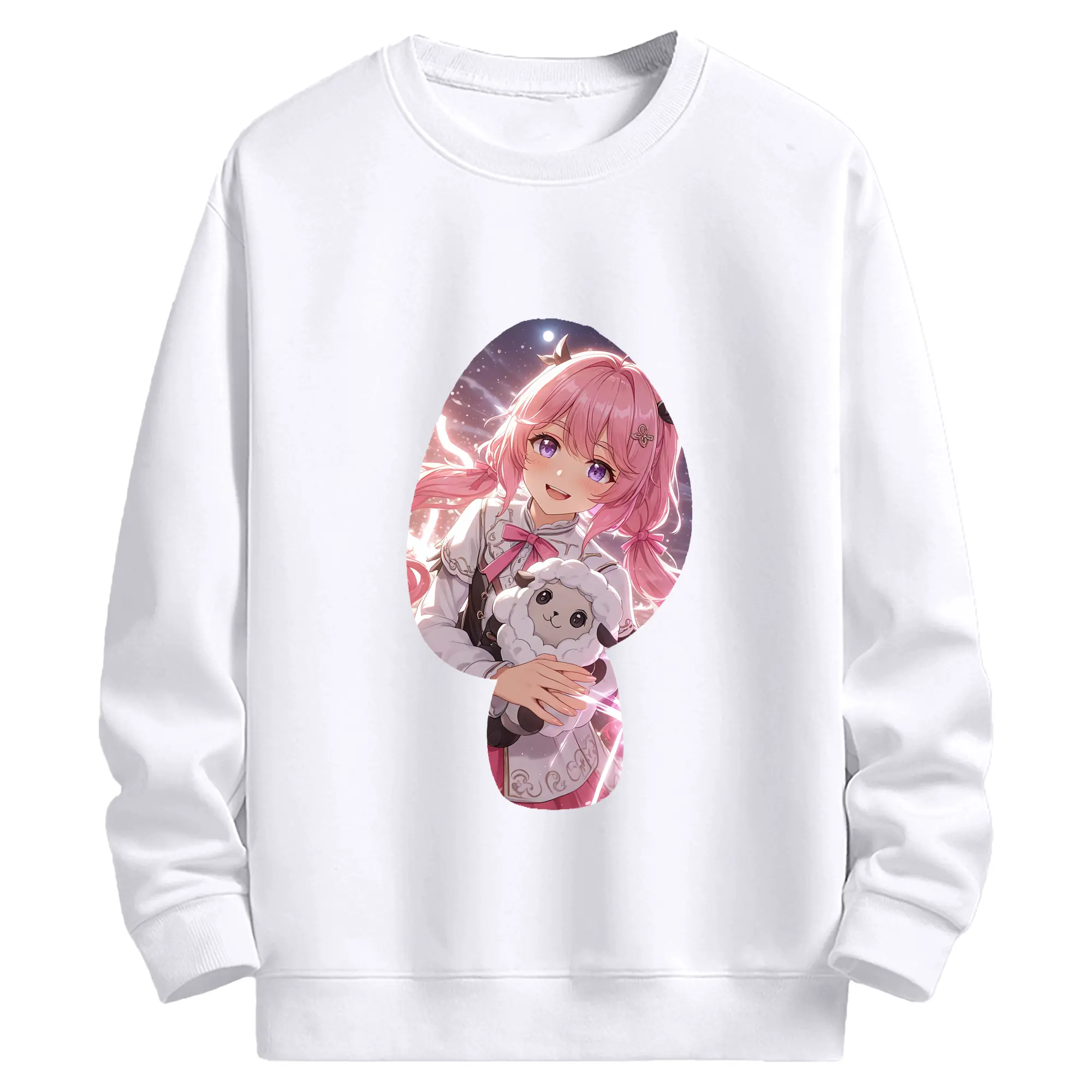 鳴潮 グッズ アンコ - 高品質 クルーネック スウェット ・ コットン59％ ポリエステル41％ ・ ユニセックス 長袖 トレーナー ・ カジュアル デイリー スポーツ 散歩用