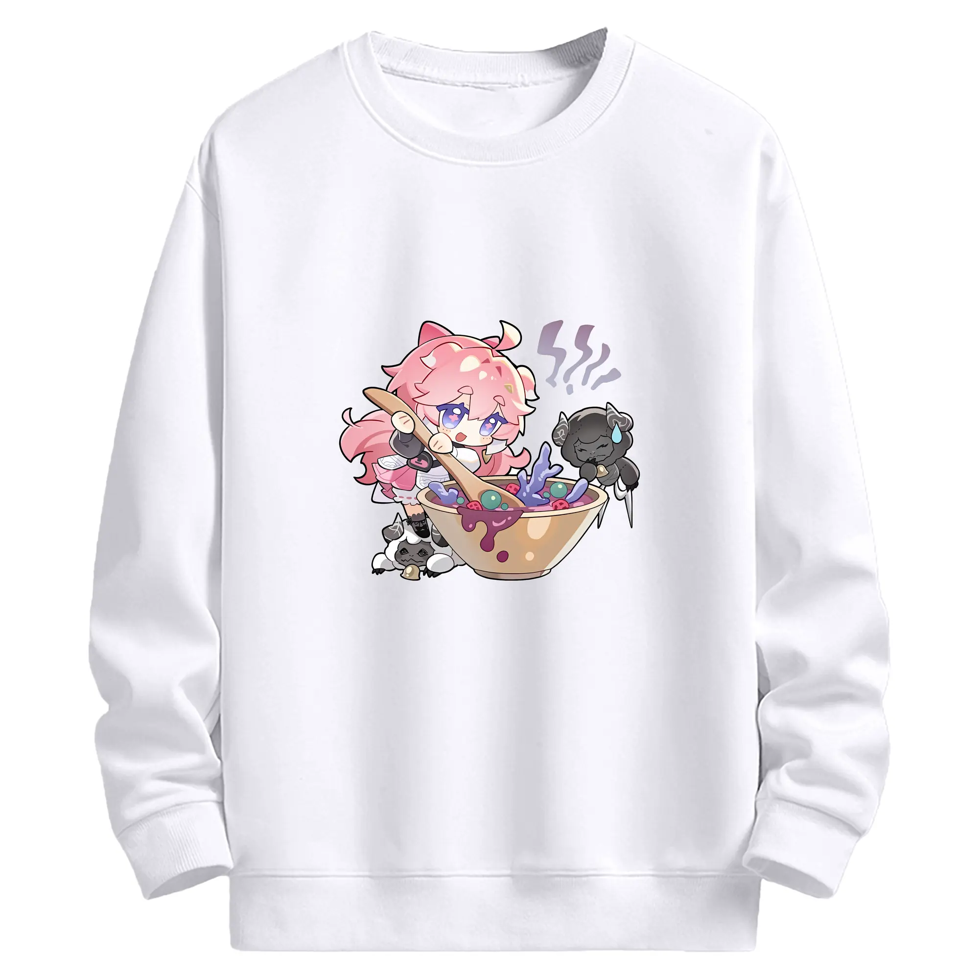 鳴潮 グッズ アンコ - 高品質 クルーネック スウェット ・ コットン59％ ポリエステル41％ ・ ユニセックス 長袖 トレーナー ・ カジュアル デイリー スポーツ 散歩用