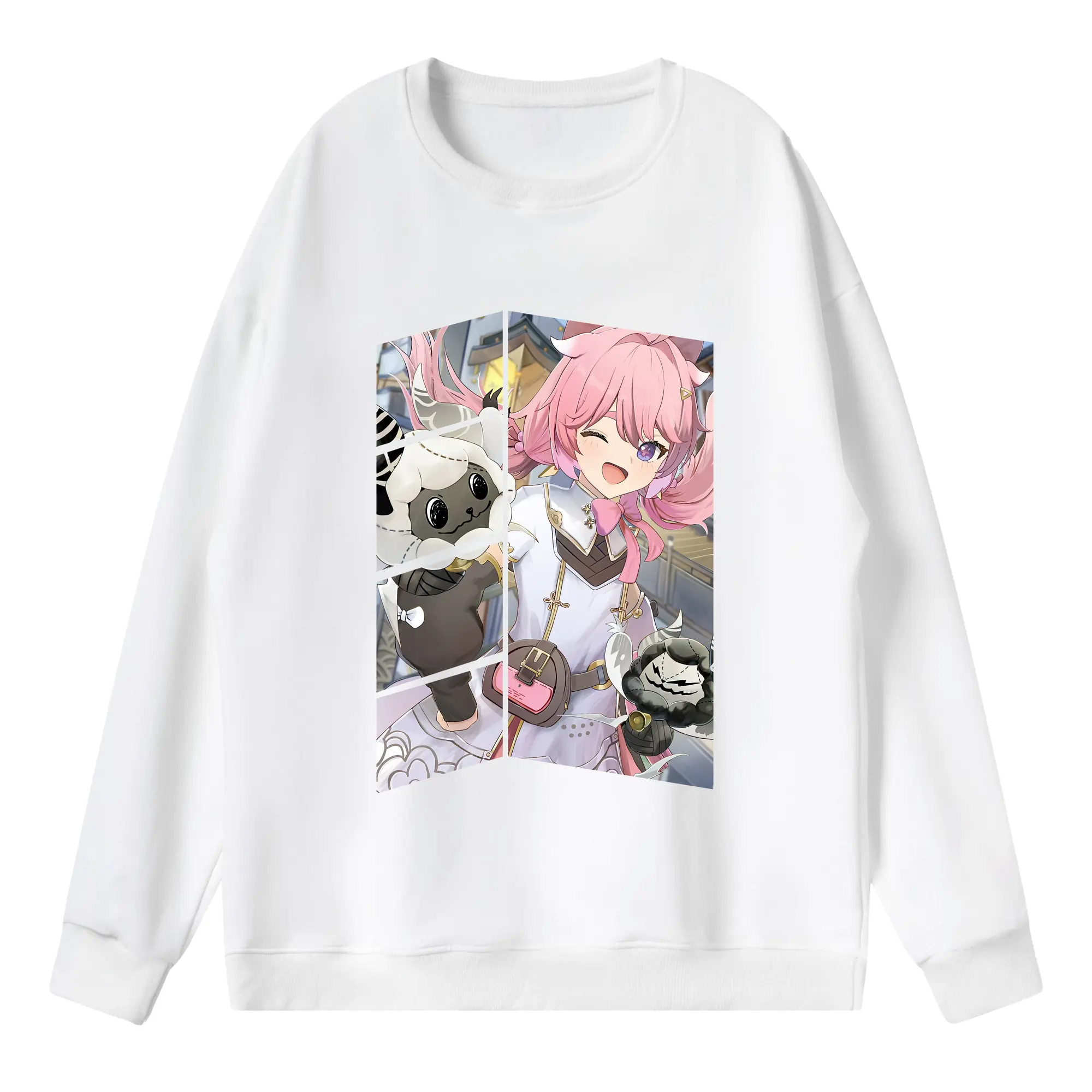 鳴潮 グッズ アンコ - 薄手 クルーネック スウェット 裏毛260g · ポリエステル 春秋向け カジュアル 男女兼用 · トレーナー デイリー スポーツ 散歩に最適