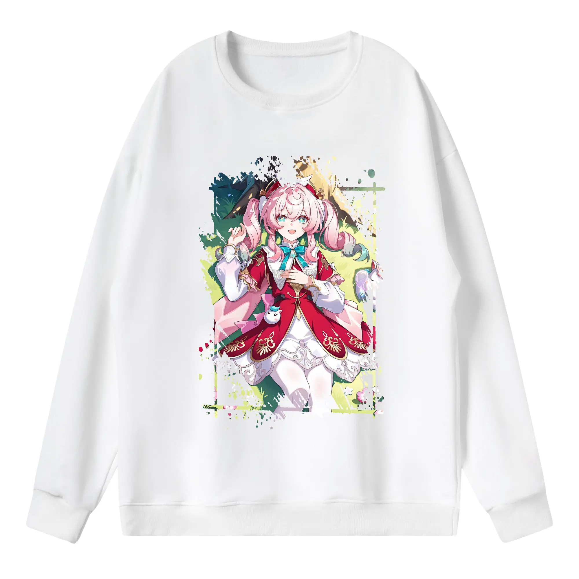 鳴潮 グッズ アンコ - 薄手 クルーネック スウェット 裏毛260g · ポリエステル 春秋向け カジュアル 男女兼用 · トレーナー デイリー スポーツ 散歩に最適