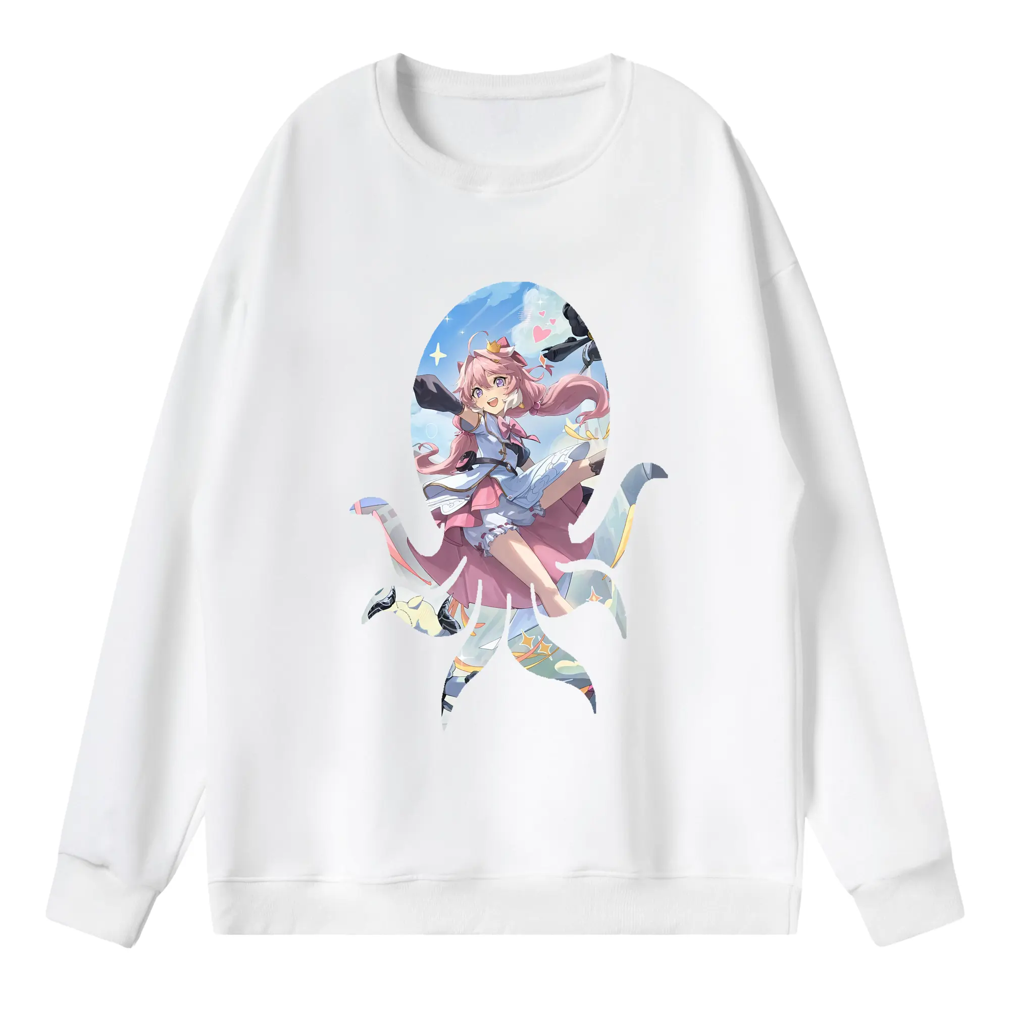 鳴潮 グッズ アンコ - 薄手 クルーネック スウェット 裏毛260g · ポリエステル 春秋向け カジュアル 男女兼用 · トレーナー デイリー スポーツ 散歩に最適