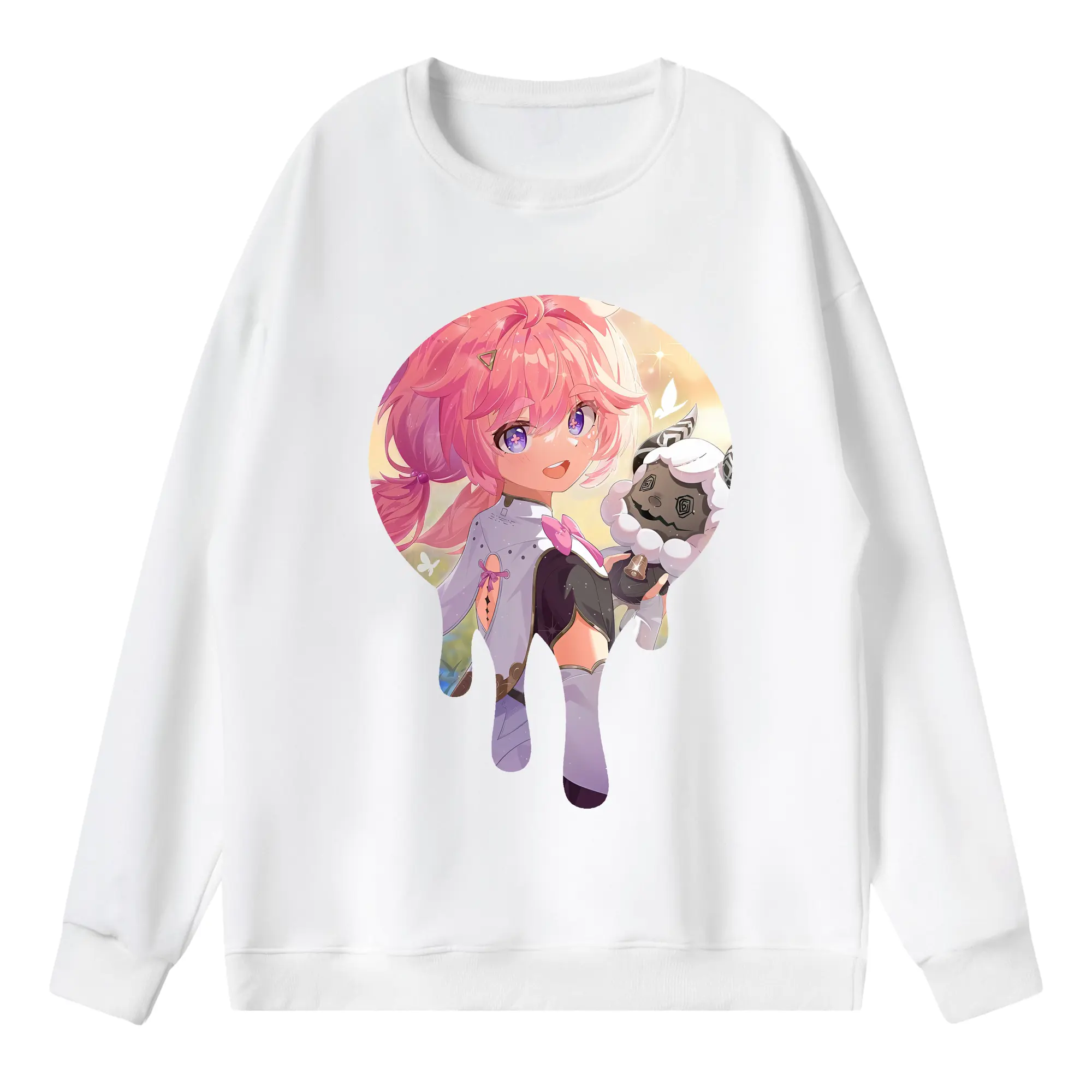 鳴潮 グッズ アンコ - 薄手 クルーネック スウェット 裏毛260g · ポリエステル 春秋向け カジュアル 男女兼用 · トレーナー デイリー スポーツ 散歩に最適