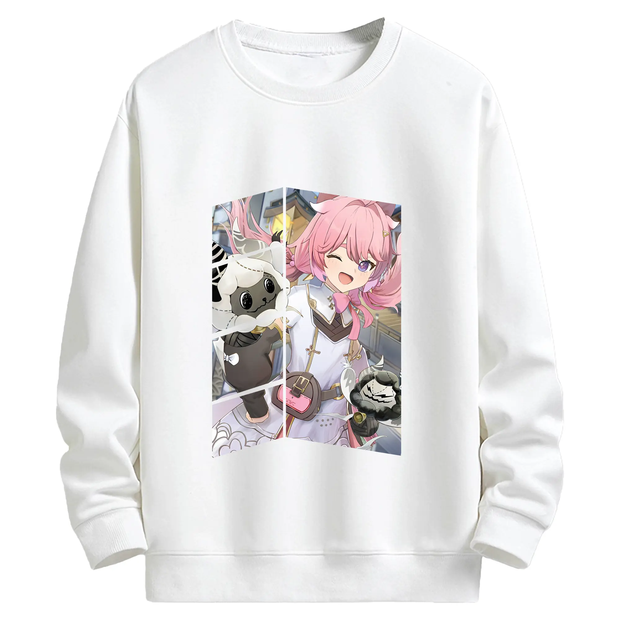 鳴潮 グッズ アンコ - キッズ クルーネックスウェットシャツ ・ フロントプリント ・ 綿80％ ポリエステル20％ ・ 快適 通学 スポーツ 日常使い お散歩用