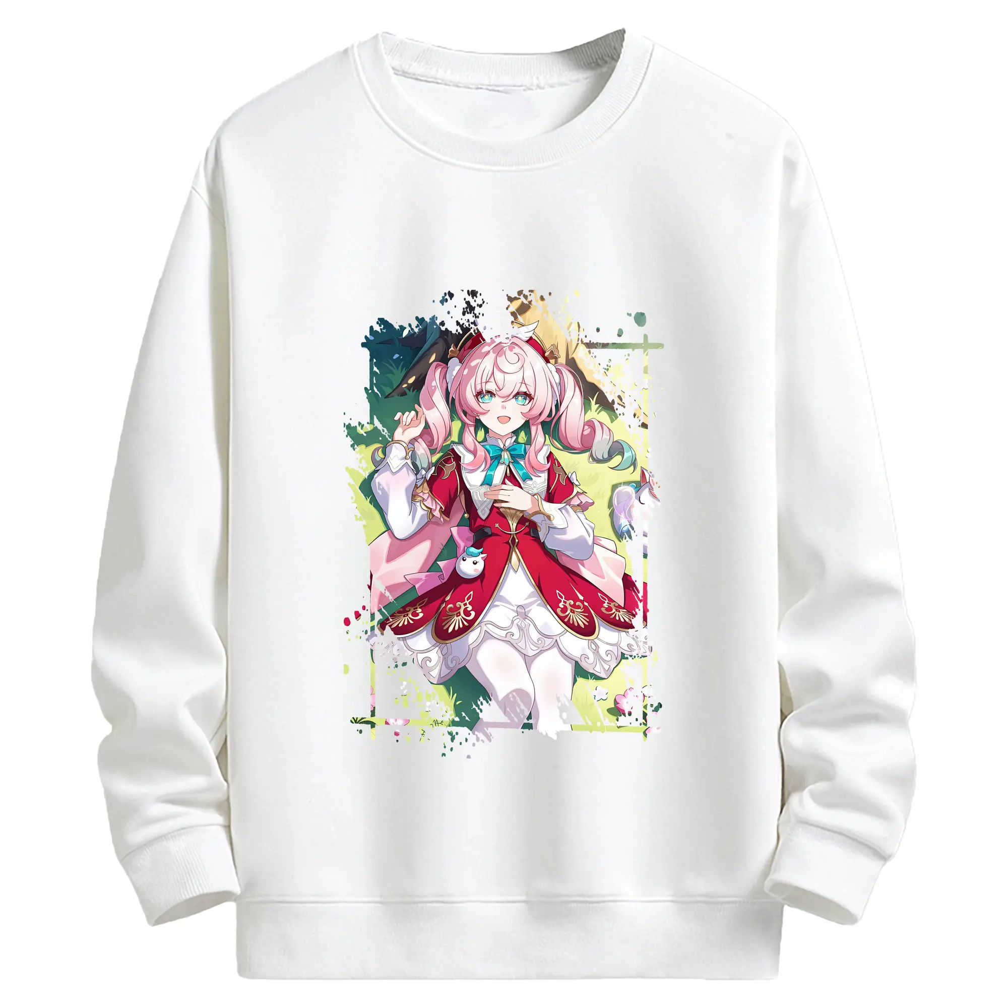 鳴潮 グッズ アンコ - キッズ クルーネックスウェットシャツ ・ フロントプリント ・ 綿80％ ポリエステル20％ ・ 快適 通学 スポーツ 日常使い お散歩用