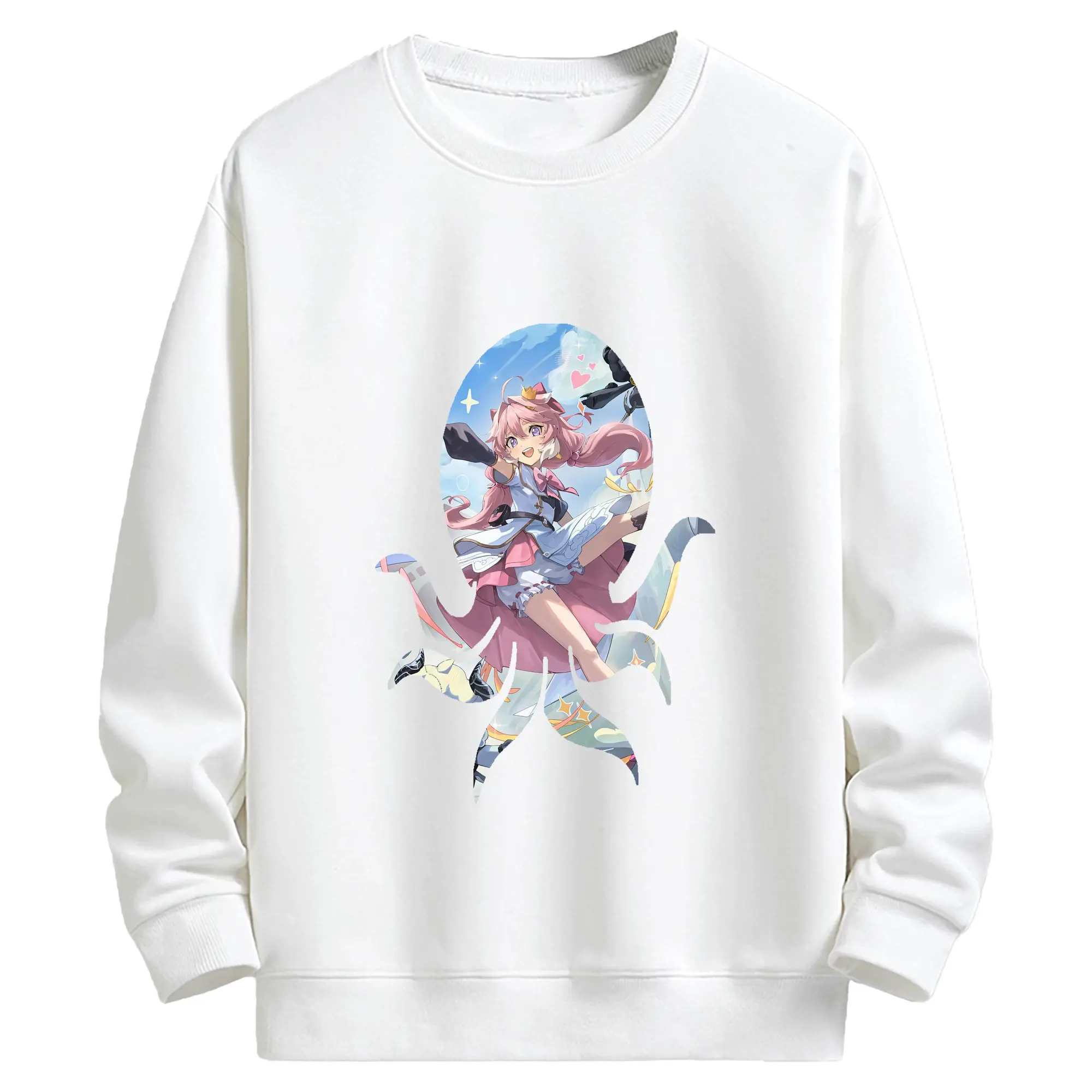 鳴潮 グッズ アンコ - キッズ クルーネックスウェットシャツ ・ フロントプリント ・ 綿80％ ポリエステル20％ ・ 快適 通学 スポーツ 日常使い お散歩用