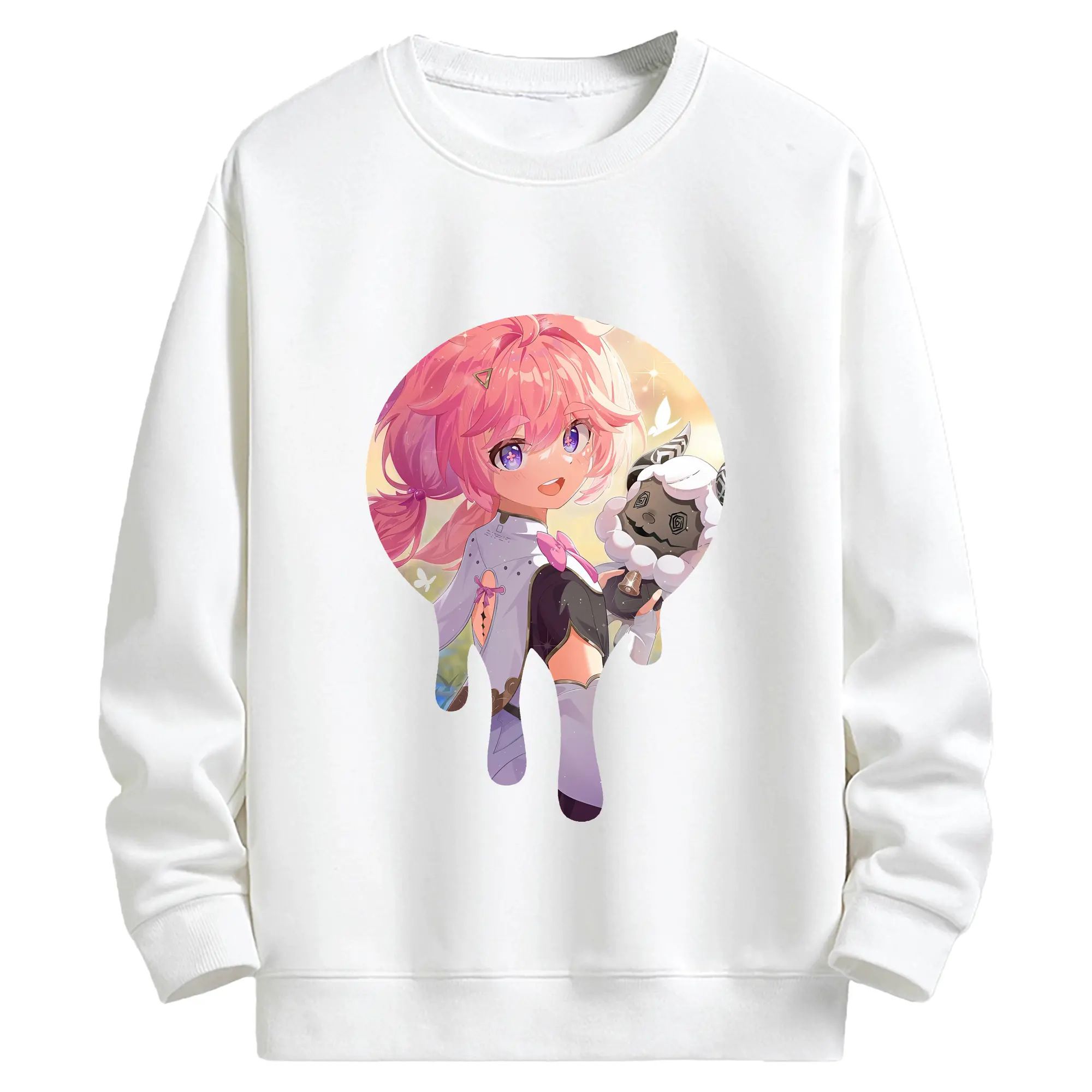 鳴潮 グッズ アンコ - キッズ クルーネックスウェットシャツ ・ フロントプリント ・ 綿80％ ポリエステル20％ ・ 快適 通学 スポーツ 日常使い お散歩用