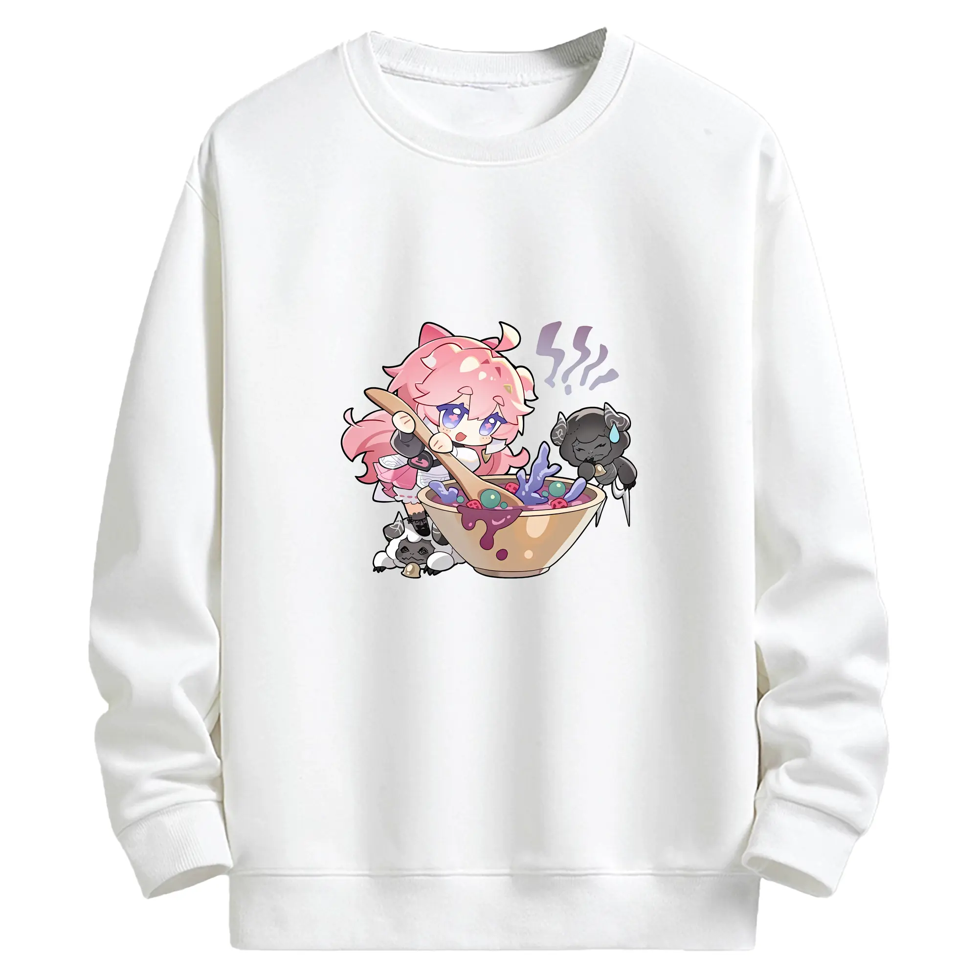 鳴潮 グッズ アンコ - キッズ クルーネックスウェットシャツ ・ フロントプリント ・ 綿80％ ポリエステル20％ ・ 快適 通学 スポーツ 日常使い お散歩用