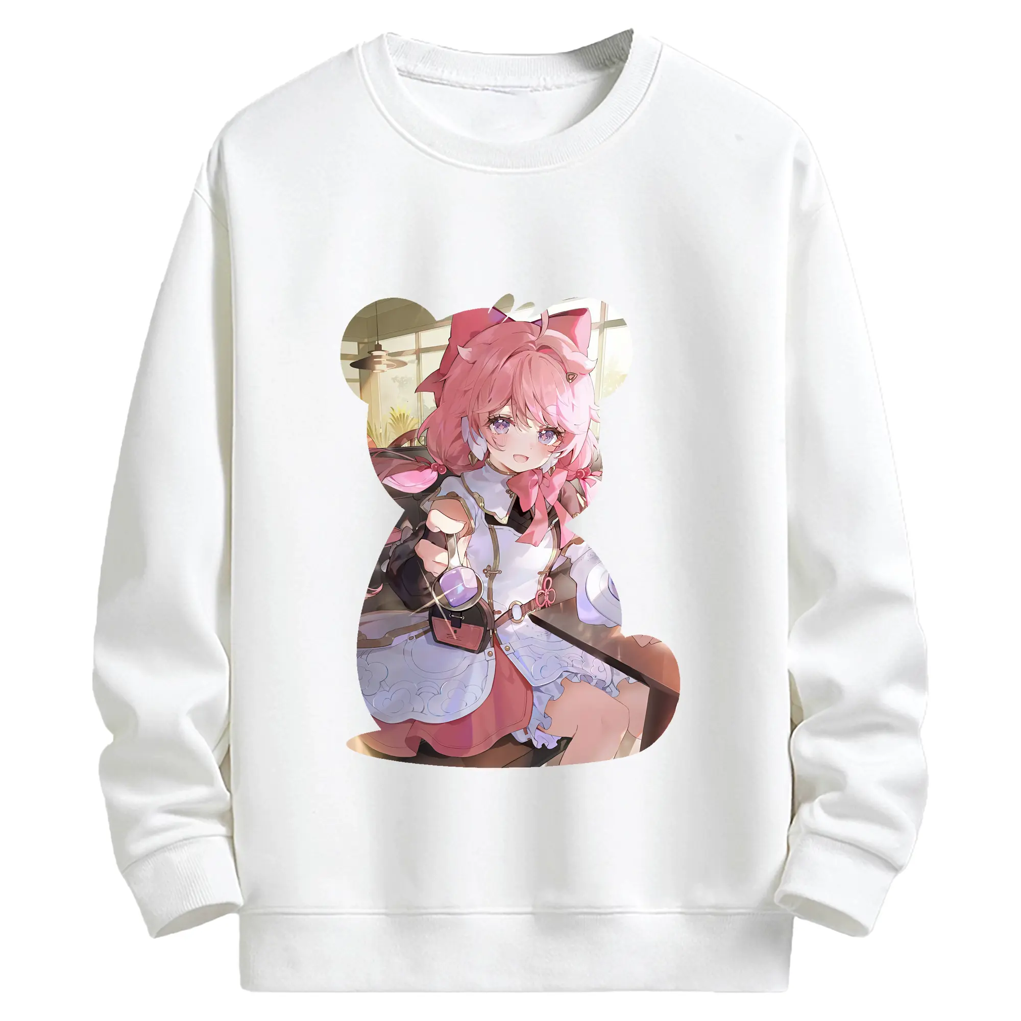 鳴潮 グッズ アンコ - キッズ クルーネックスウェットシャツ ・ フロントプリント ・ 綿80％ ポリエステル20％ ・ 快適 通学 スポーツ 日常使い お散歩用