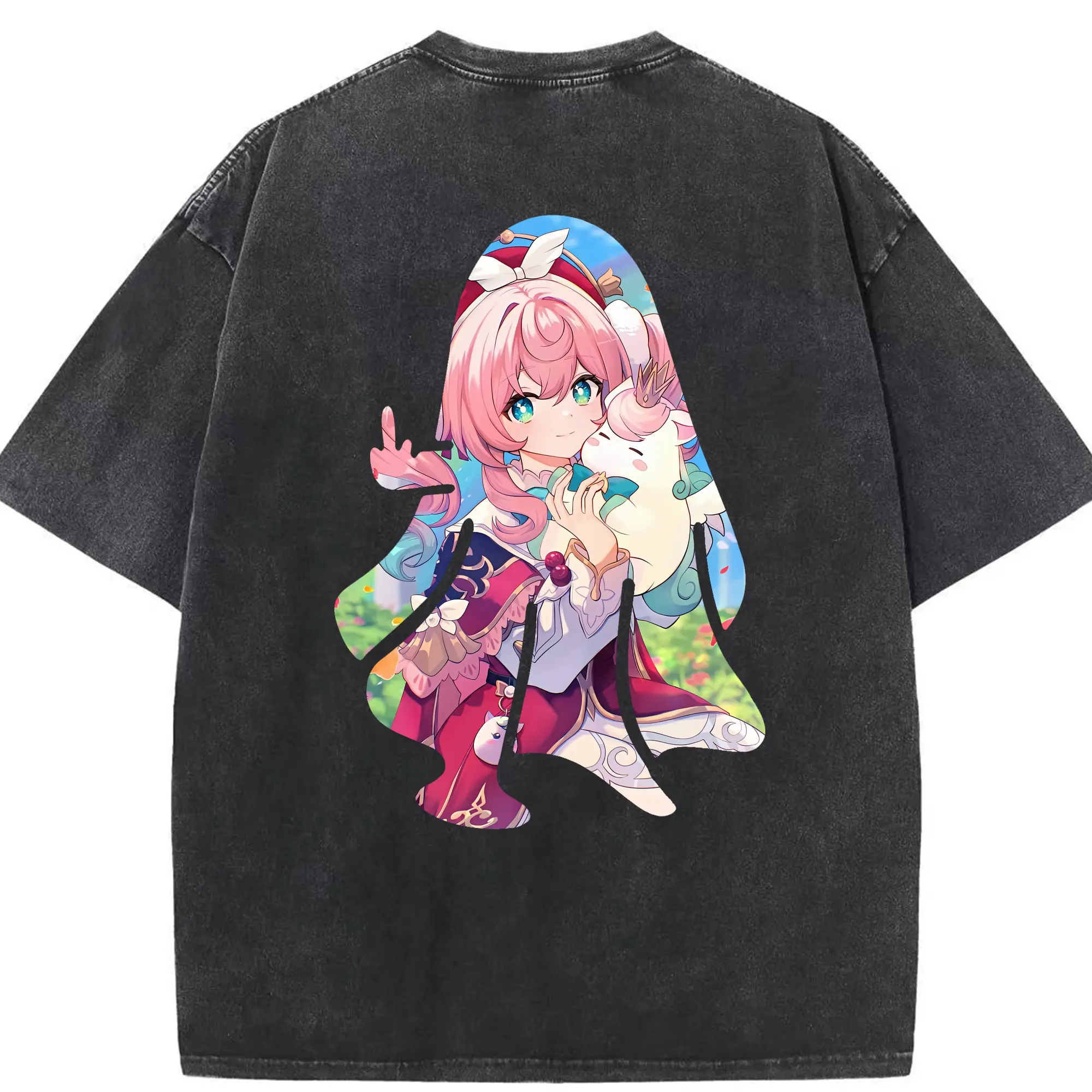 鳴潮 グッズ アンコ - 綿100％ ヴィンテージ風 半袖Tシャツ ・ 背面プリント ・ 柔らか肌触り ・ 通気性 快適 ・ スポーツ カジュアル 外出用