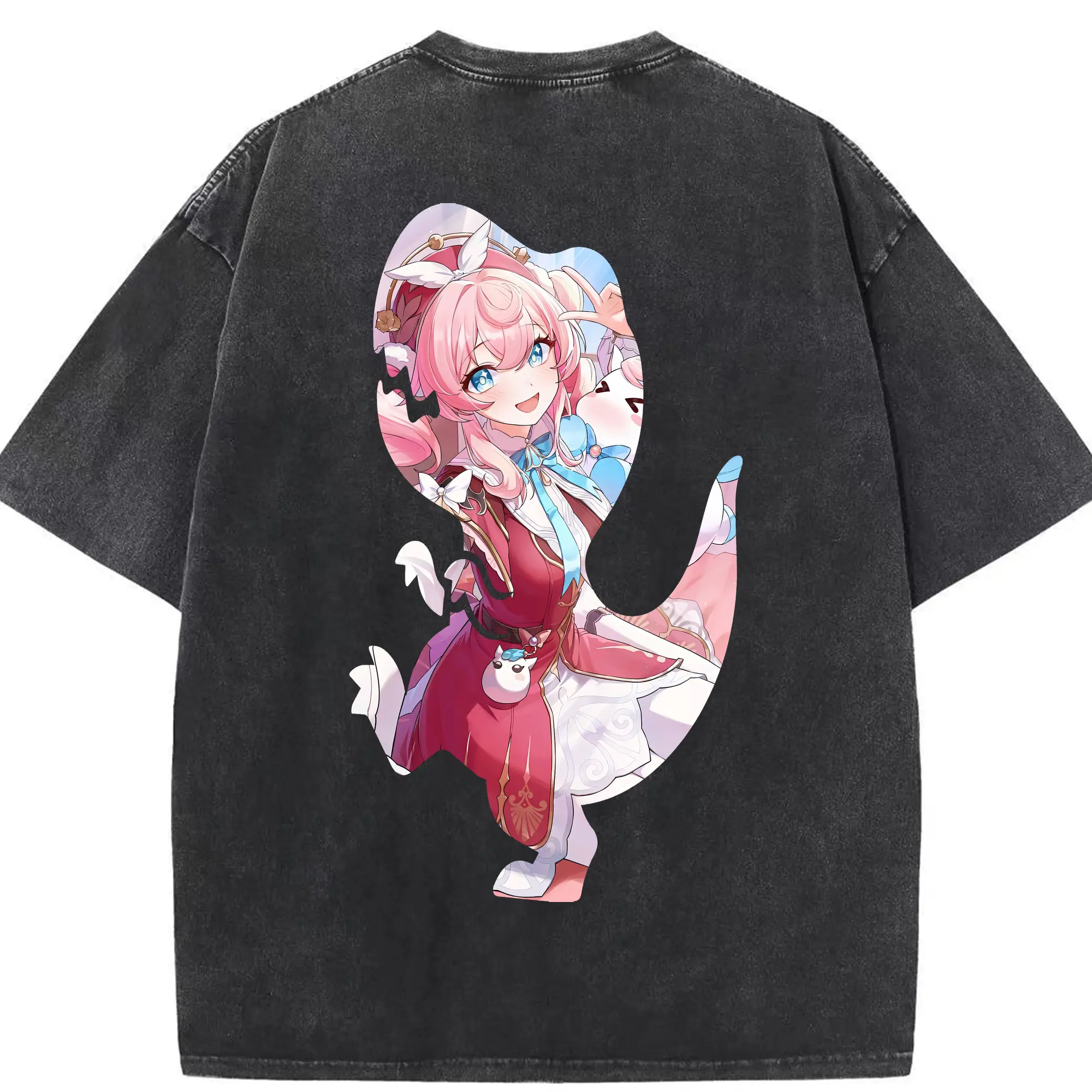 鳴潮 グッズ アンコ - 綿100％ ヴィンテージ風 半袖Tシャツ ・ 背面プリント ・ 柔らか肌触り ・ 通気性 快適 ・ スポーツ カジュアル 外出用