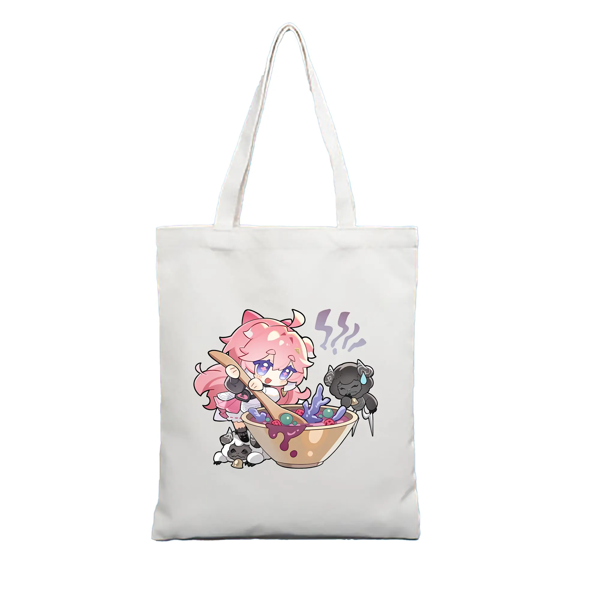 鳴潮 グッズ アンコ - 縦型キャンバス手提げバッグ（トートバッグ） ・ キャンバス素材 ・ ショッピング用 ・ 軽量 丈夫 お手入れ簡単