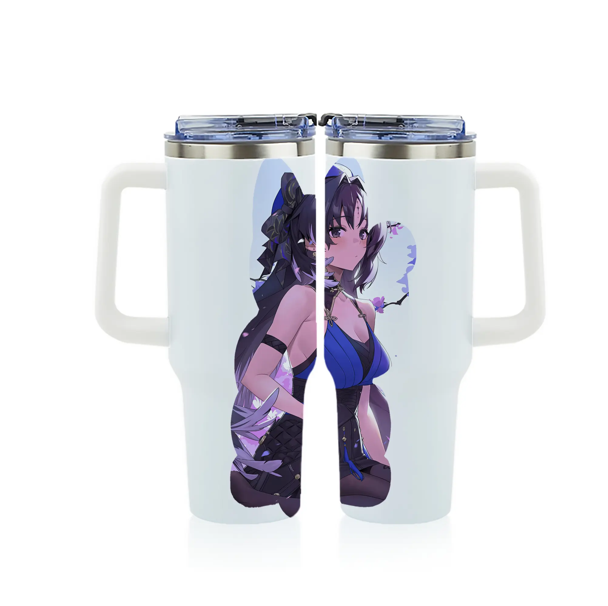 鳴潮 グッズ ヤンヤン - 1200mL フルプリント車用タンブラー ・ 304ステンレス 内側 ・ 201ステンレス 外側 ・ 保温 保冷 ・ 通勤 ドライブ アウトドア用