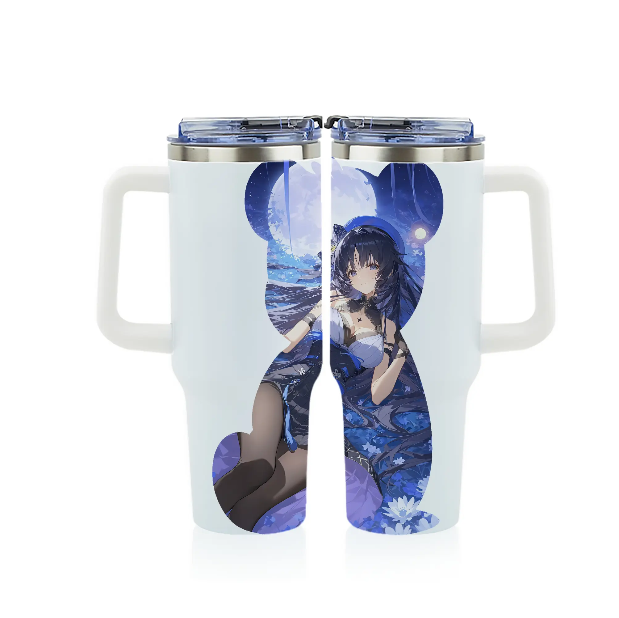 鳴潮 グッズ ヤンヤン - 1200mL フルプリント車用タンブラー ・ 304ステンレス 内側 ・ 201ステンレス 外側 ・ 保温 保冷 ・ 通勤 ドライブ アウトドア用