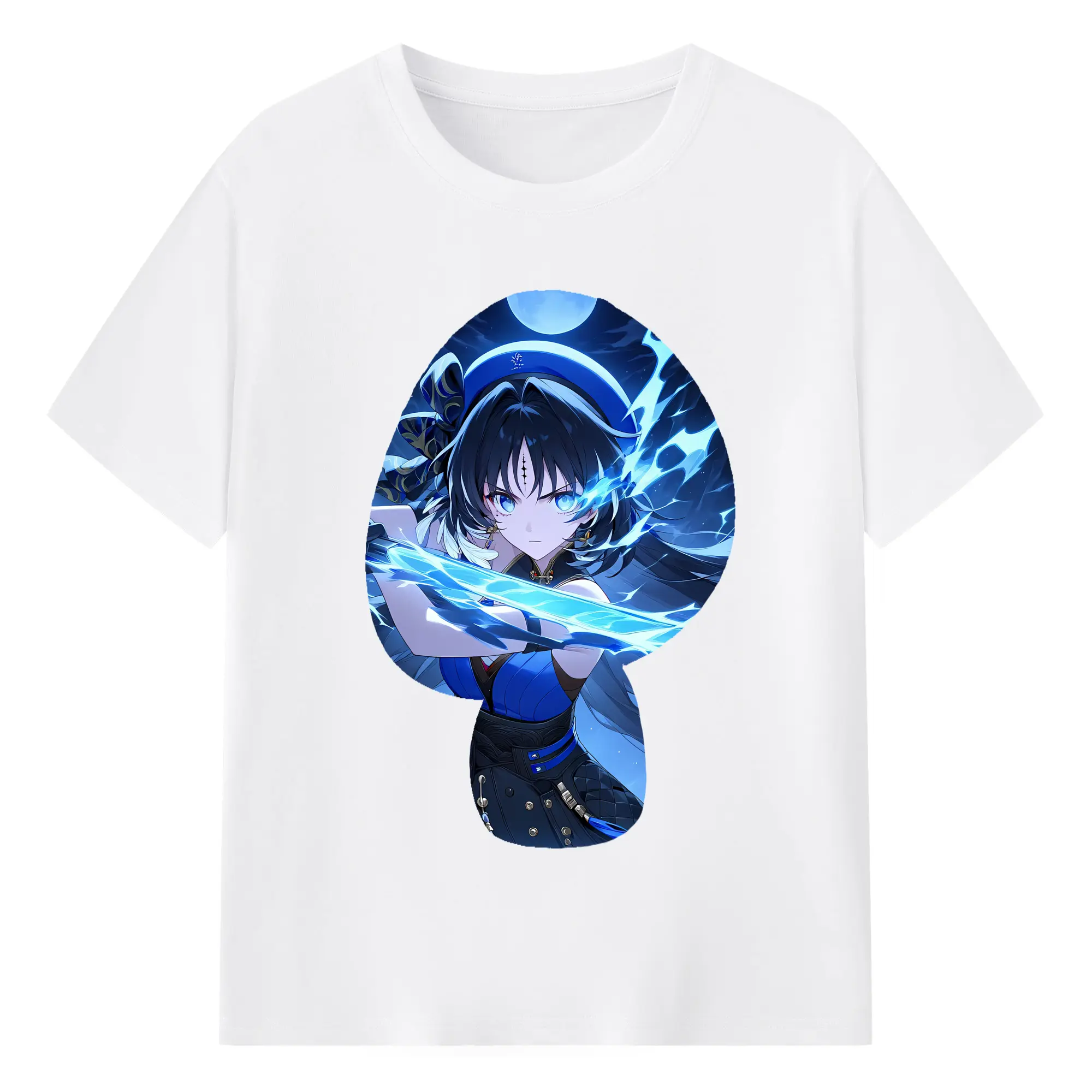 鳴潮 グッズ ヤンヤン - 綿100％ 半袖Tシャツ ・ フロントプリント ・ 快適 通気性 ・ 日常使い 散歩 スポーツ用