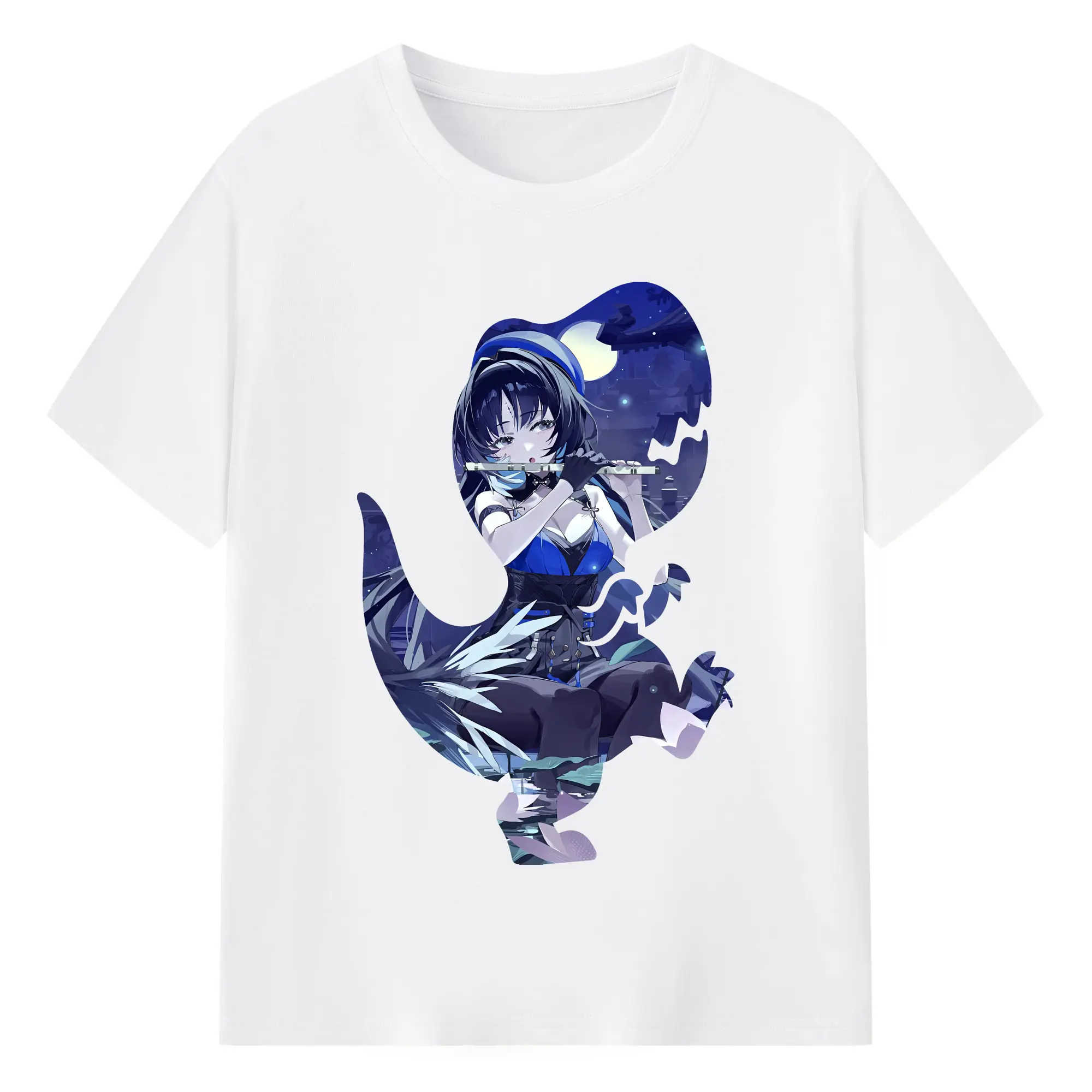 鳴潮 グッズ ヤンヤン - 綿100％ 半袖Tシャツ ・ フロントプリント ・ 快適 通気性 ・ 日常使い 散歩 スポーツ用