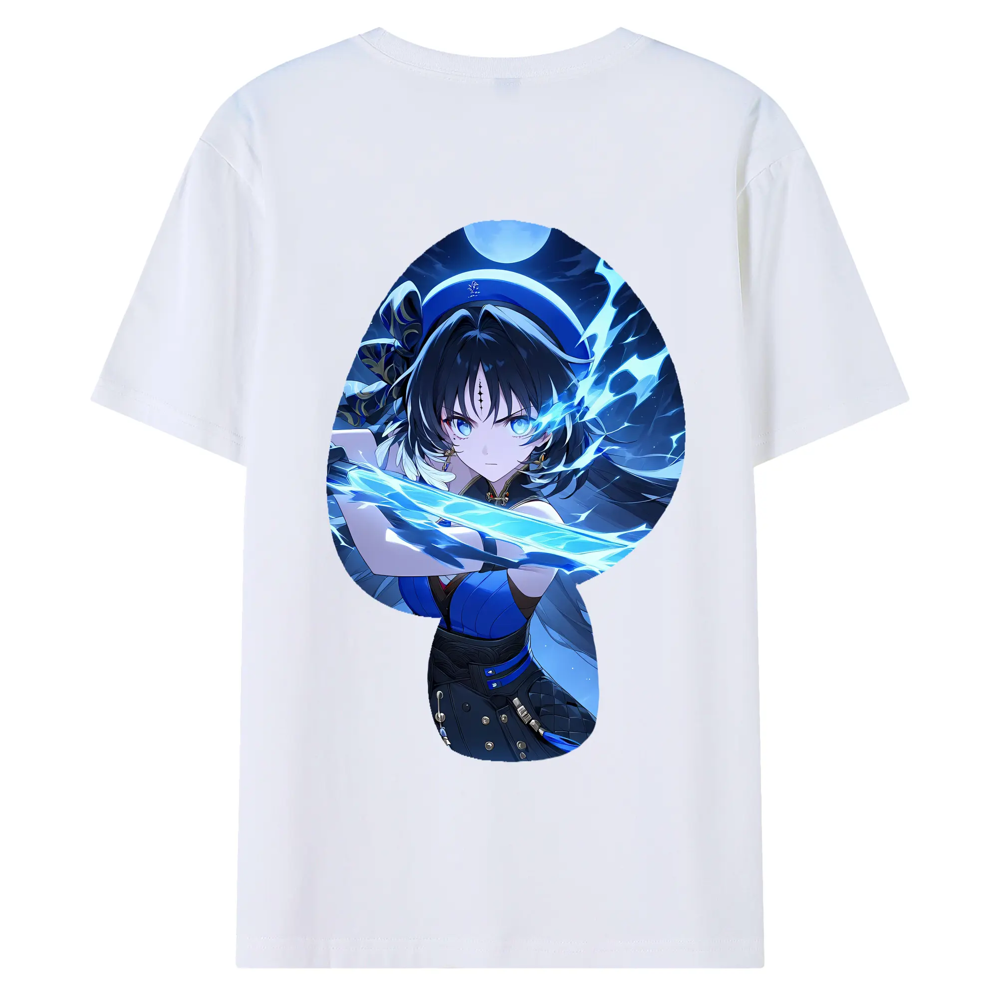 鳴潮 グッズ ヤンヤン - 綿100％ 半袖Tシャツ ・ バックプリント ・ 快適 通気性 ・ 日常使い 散歩 スポーツ用