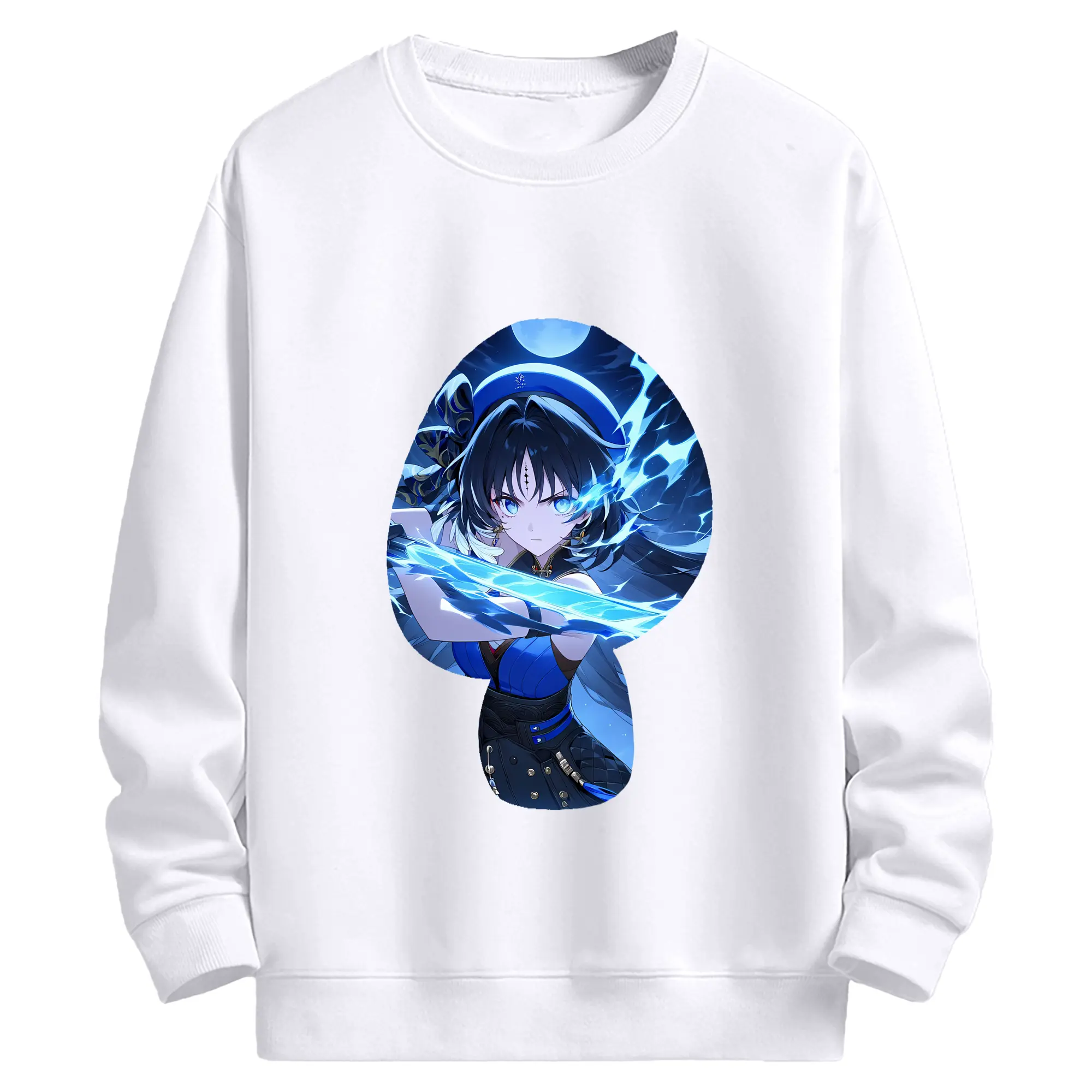 鳴潮 グッズ ヤンヤン - 高品質 クルーネック スウェット ・ コットン59％ ポリエステル41％ ・ ユニセックス 長袖 トレーナー ・ カジュアル デイリー スポーツ 散歩用