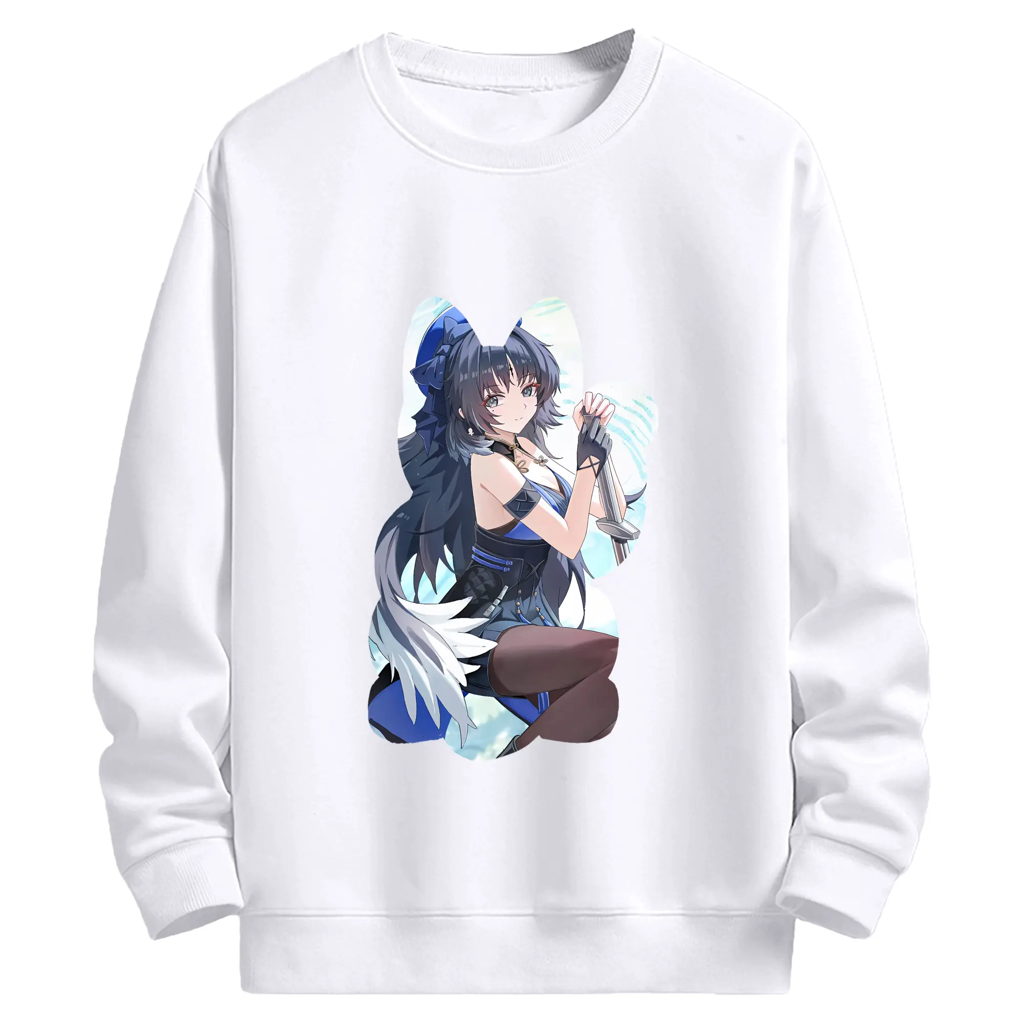 鳴潮 グッズ ヤンヤン - 高品質 クルーネック スウェット ・ コットン59％ ポリエステル41％ ・ ユニセックス 長袖 トレーナー ・ カジュアル デイリー スポーツ 散歩用