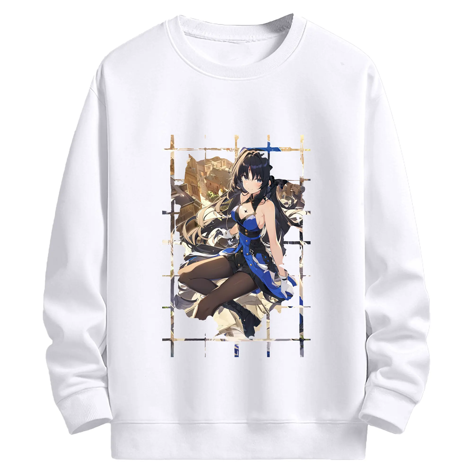 鳴潮 グッズ ヤンヤン - 高品質 クルーネック スウェット ・ コットン59％ ポリエステル41％ ・ ユニセックス 長袖 トレーナー ・ カジュアル デイリー スポーツ 散歩用