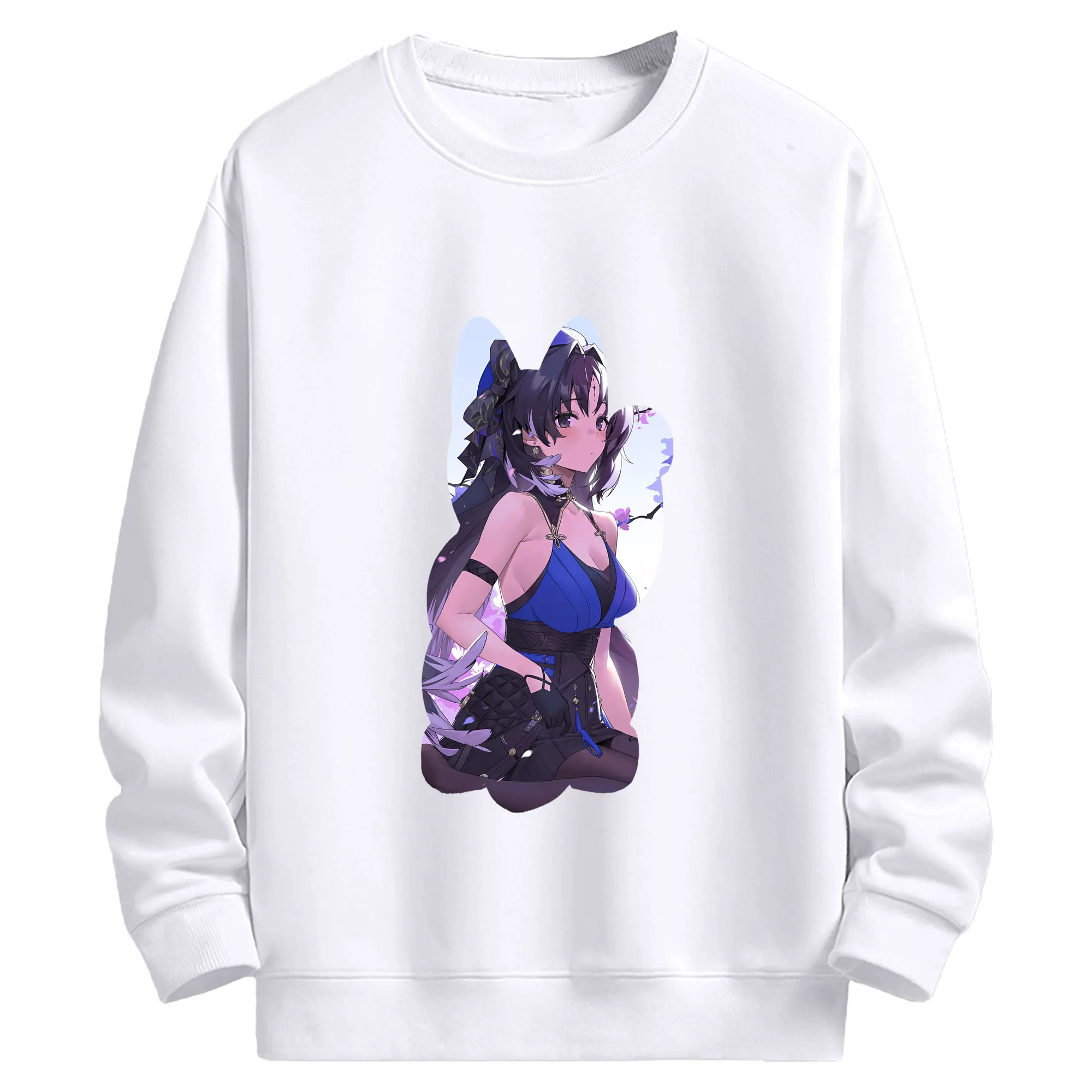 鳴潮 グッズ ヤンヤン - 高品質 クルーネック スウェット ・ コットン59％ ポリエステル41％ ・ ユニセックス 長袖 トレーナー ・ カジュアル デイリー スポーツ 散歩用