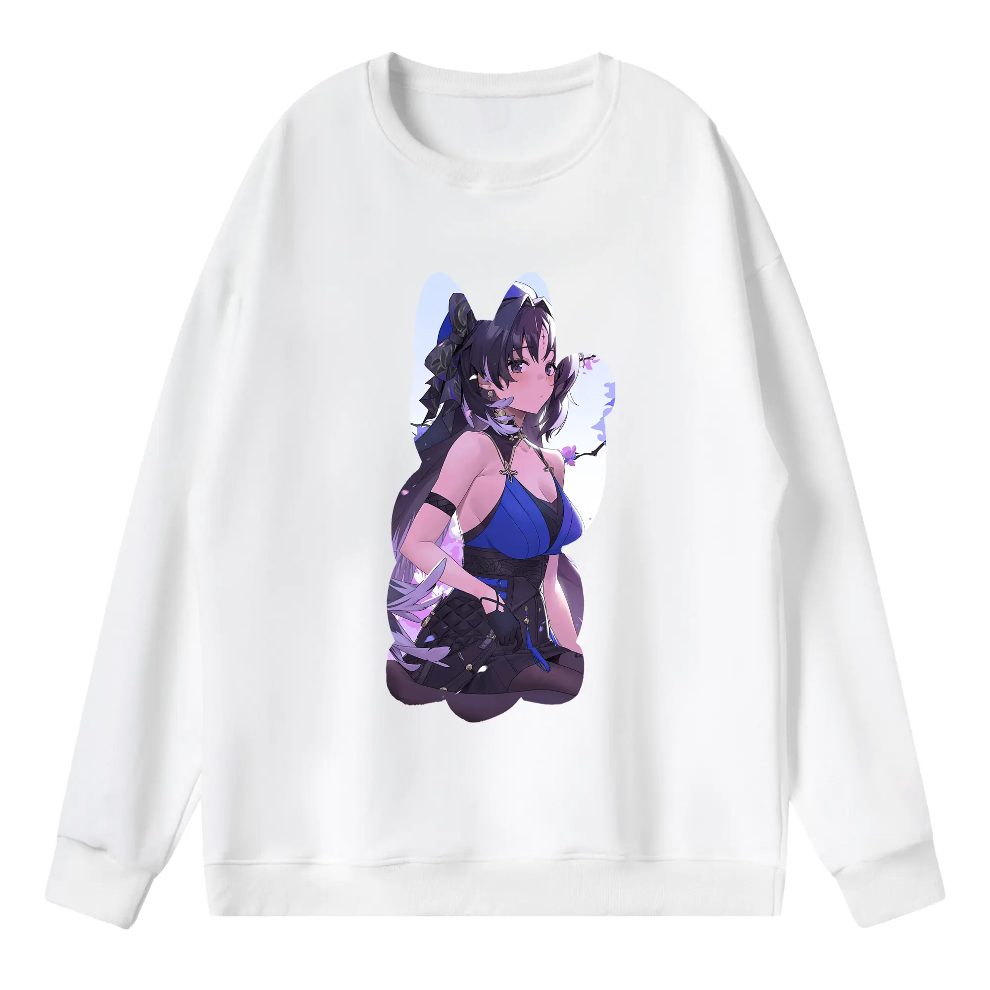 鳴潮 グッズ ヤンヤン - 薄手 クルーネック スウェット 裏毛260g · ポリエステル 春秋向け カジュアル 男女兼用 · トレーナー デイリー スポーツ 散歩に最適