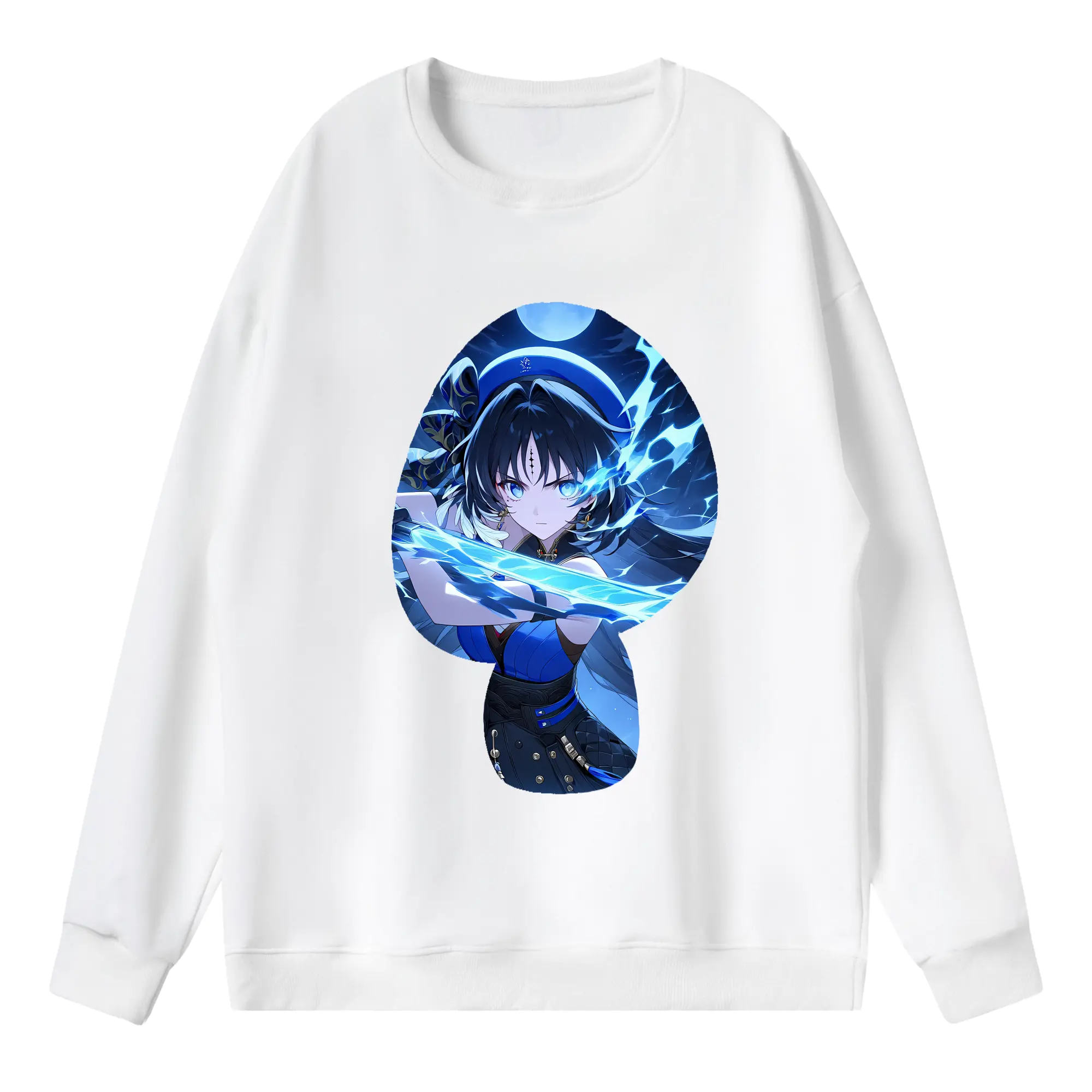 鳴潮 グッズ ヤンヤン - 薄手 クルーネック スウェット 裏毛260g · ポリエステル 春秋向け カジュアル 男女兼用 · トレーナー デイリー スポーツ 散歩に最適