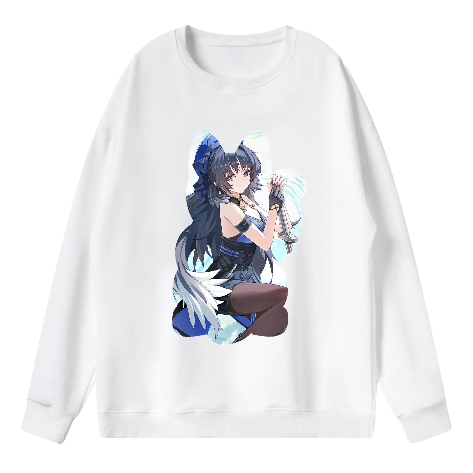 鳴潮 グッズ ヤンヤン - 薄手 クルーネック スウェット 裏毛260g · ポリエステル 春秋向け カジュアル 男女兼用 · トレーナー デイリー スポーツ 散歩に最適