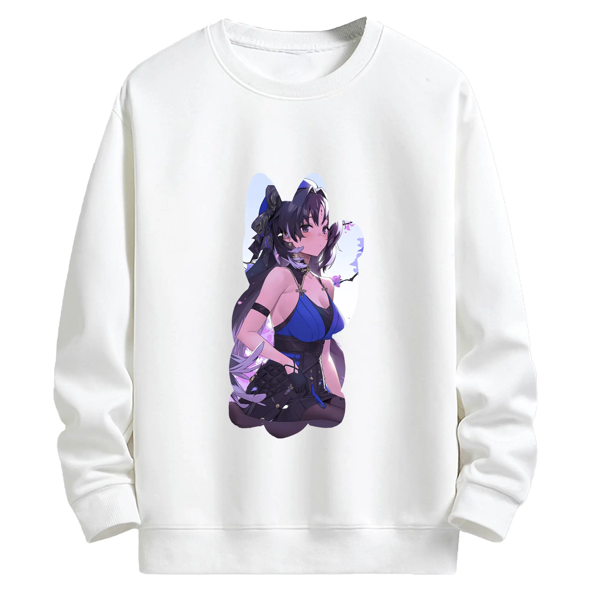 鳴潮 グッズ ヤンヤン - キッズ クルーネックスウェットシャツ ・ フロントプリント ・ 綿80％ ポリエステル20％ ・ 快適 通学 スポーツ 日常使い お散歩用