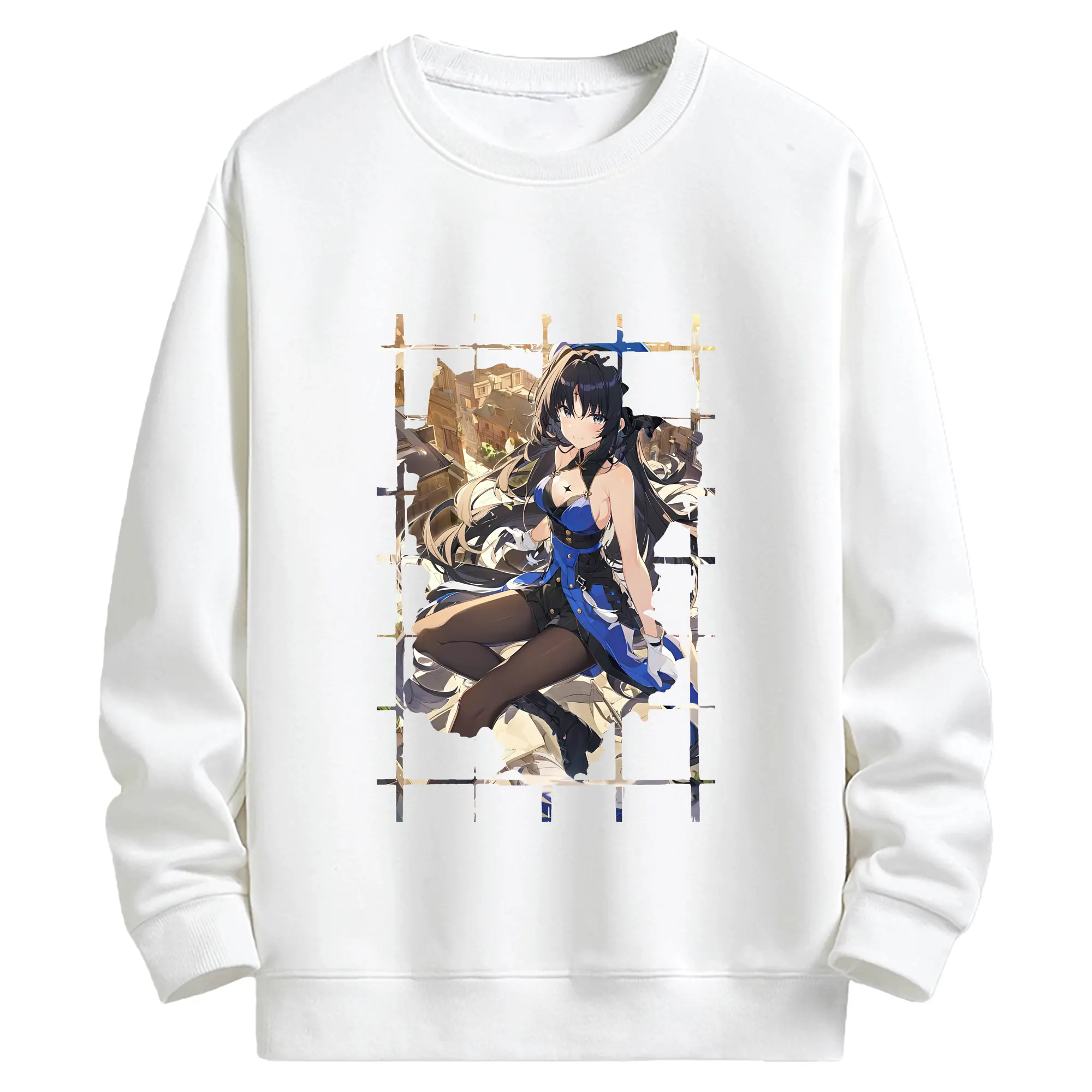 鳴潮 グッズ ヤンヤン - キッズ クルーネックスウェットシャツ ・ フロントプリント ・ 綿80％ ポリエステル20％ ・ 快適 通学 スポーツ 日常使い お散歩用