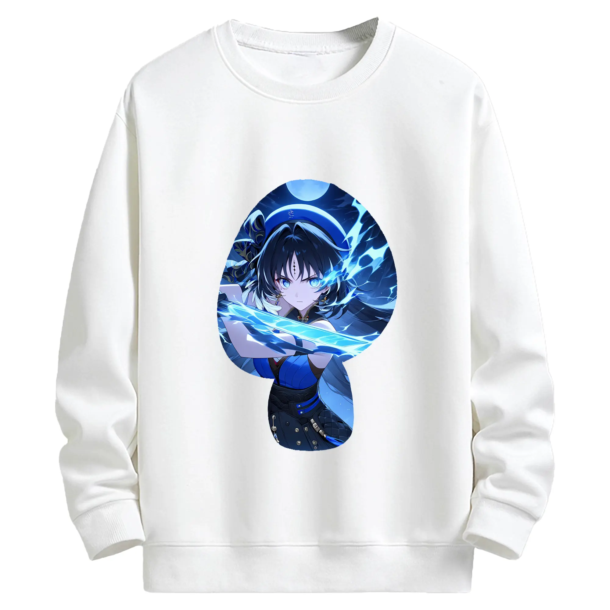 鳴潮 グッズ ヤンヤン - キッズ クルーネックスウェットシャツ ・ フロントプリント ・ 綿80％ ポリエステル20％ ・ 快適 通学 スポーツ 日常使い お散歩用