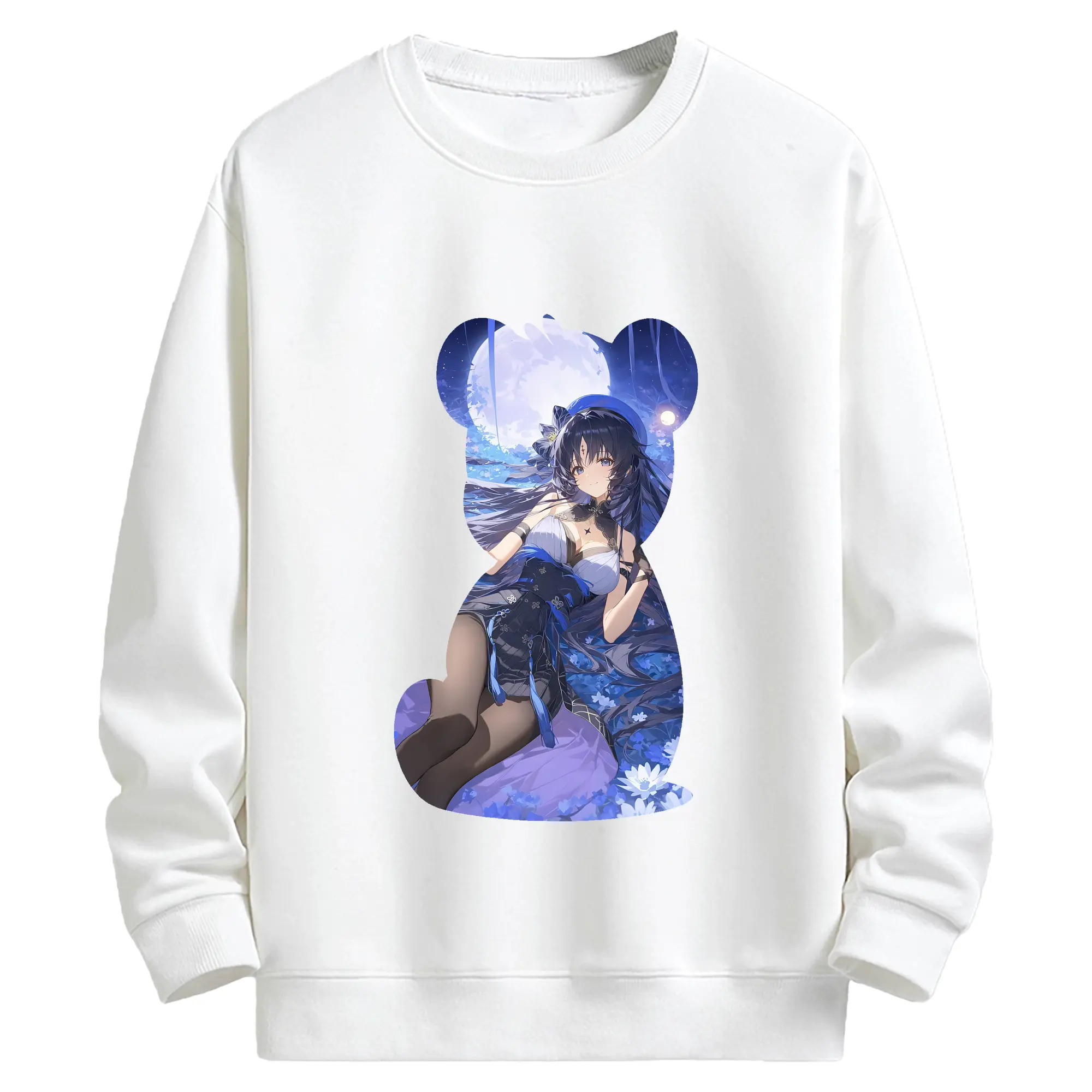 鳴潮 グッズ ヤンヤン - キッズ クルーネックスウェットシャツ ・ フロントプリント ・ 綿80％ ポリエステル20％ ・ 快適 通学 スポーツ 日常使い お散歩用