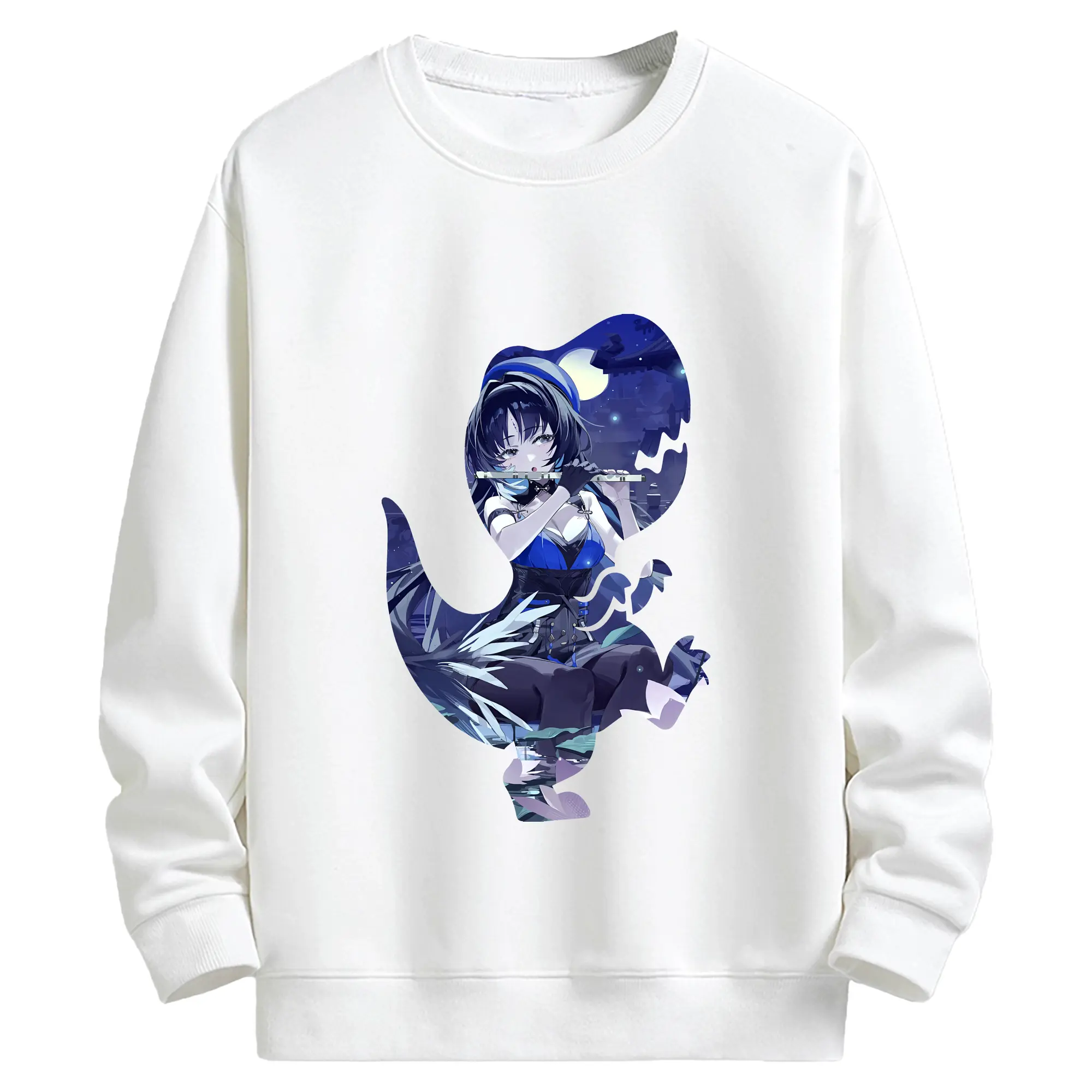 鳴潮 グッズ ヤンヤン - キッズ クルーネックスウェットシャツ ・ フロントプリント ・ 綿80％ ポリエステル20％ ・ 快適 通学 スポーツ 日常使い お散歩用