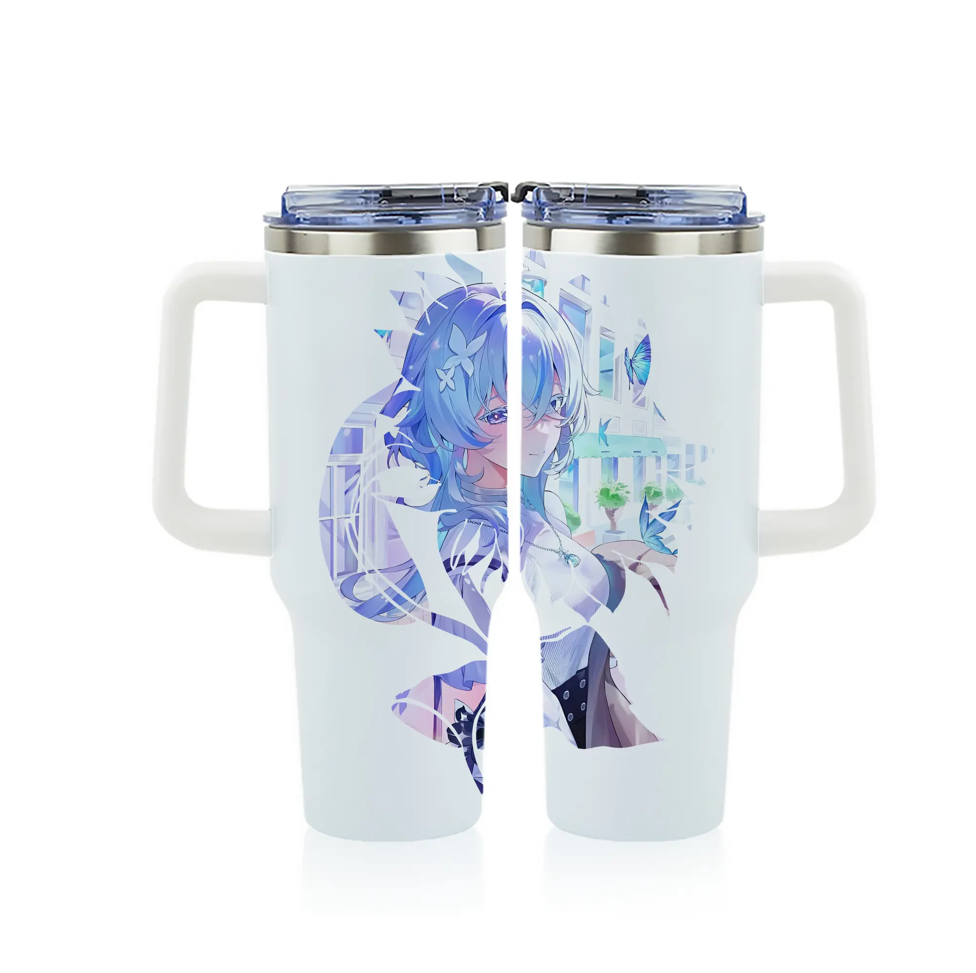 鳴潮 グッズ ショアキーパー - 1200mL フルプリント車用タンブラー ・ 304ステンレス 内側 ・ 201ステンレス 外側 ・ 保温 保冷 ・ 通勤 ドライブ アウトドア用