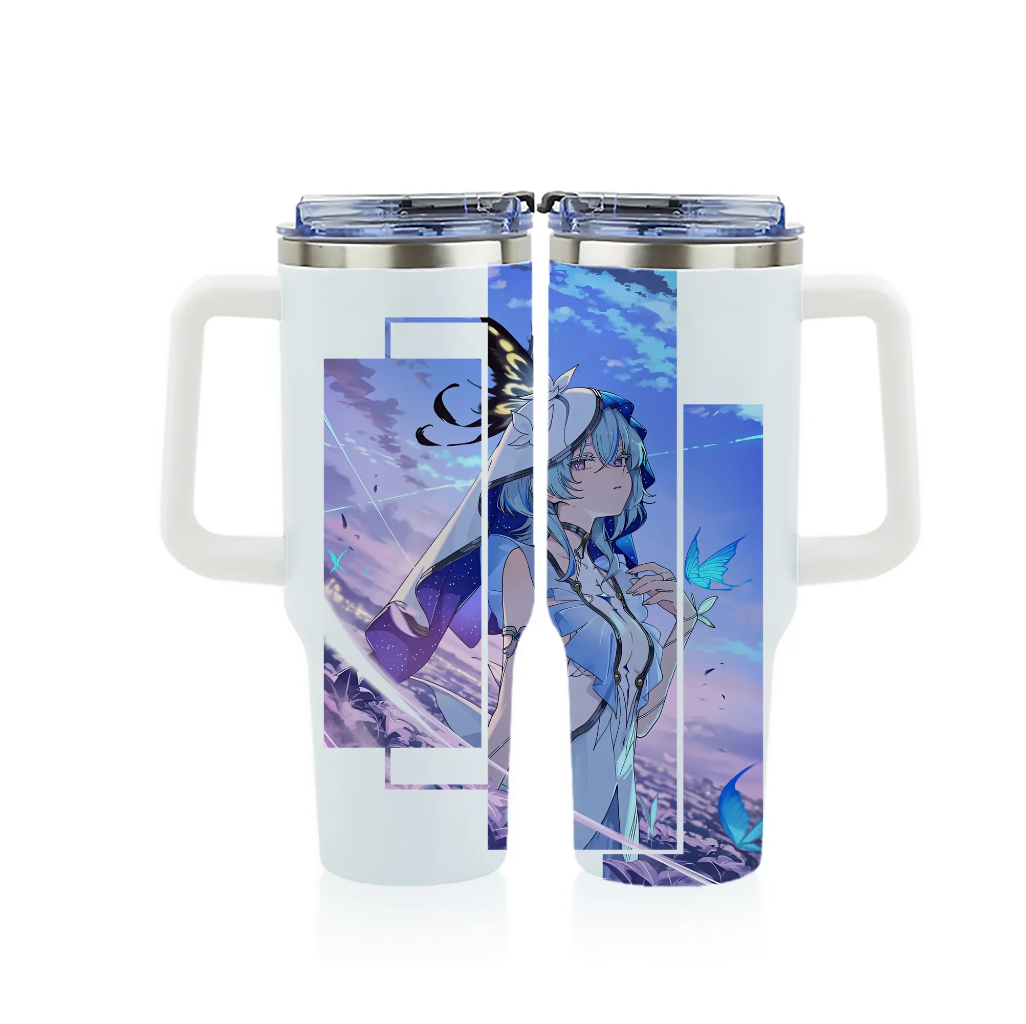 鳴潮 グッズ ショアキーパー - 1200mL フルプリント車用タンブラー ・ 304ステンレス 内側 ・ 201ステンレス 外側 ・ 保温 保冷 ・ 通勤 ドライブ アウトドア用