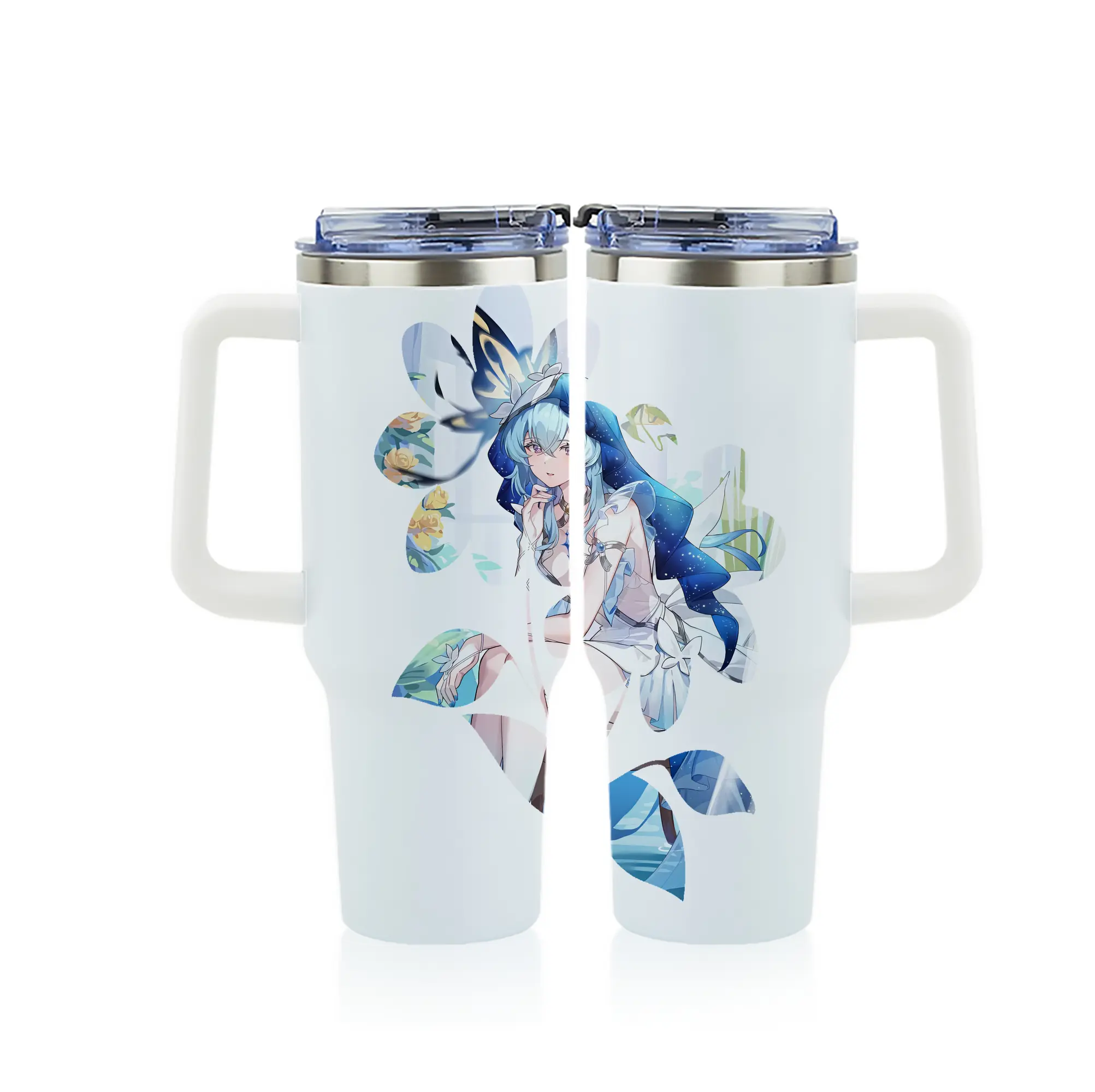 鳴潮 グッズ ショアキーパー - 1200mL フルプリント車用タンブラー ・ 304ステンレス 内側 ・ 201ステンレス 外側 ・ 保温 保冷 ・ 通勤 ドライブ アウトドア用