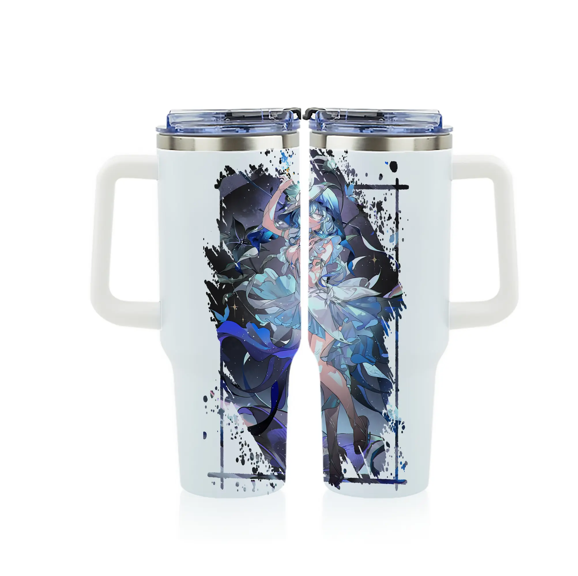 鳴潮 グッズ ショアキーパー - 1200mL フルプリント車用タンブラー ・ 304ステンレス 内側 ・ 201ステンレス 外側 ・ 保温 保冷 ・ 通勤 ドライブ アウトドア用