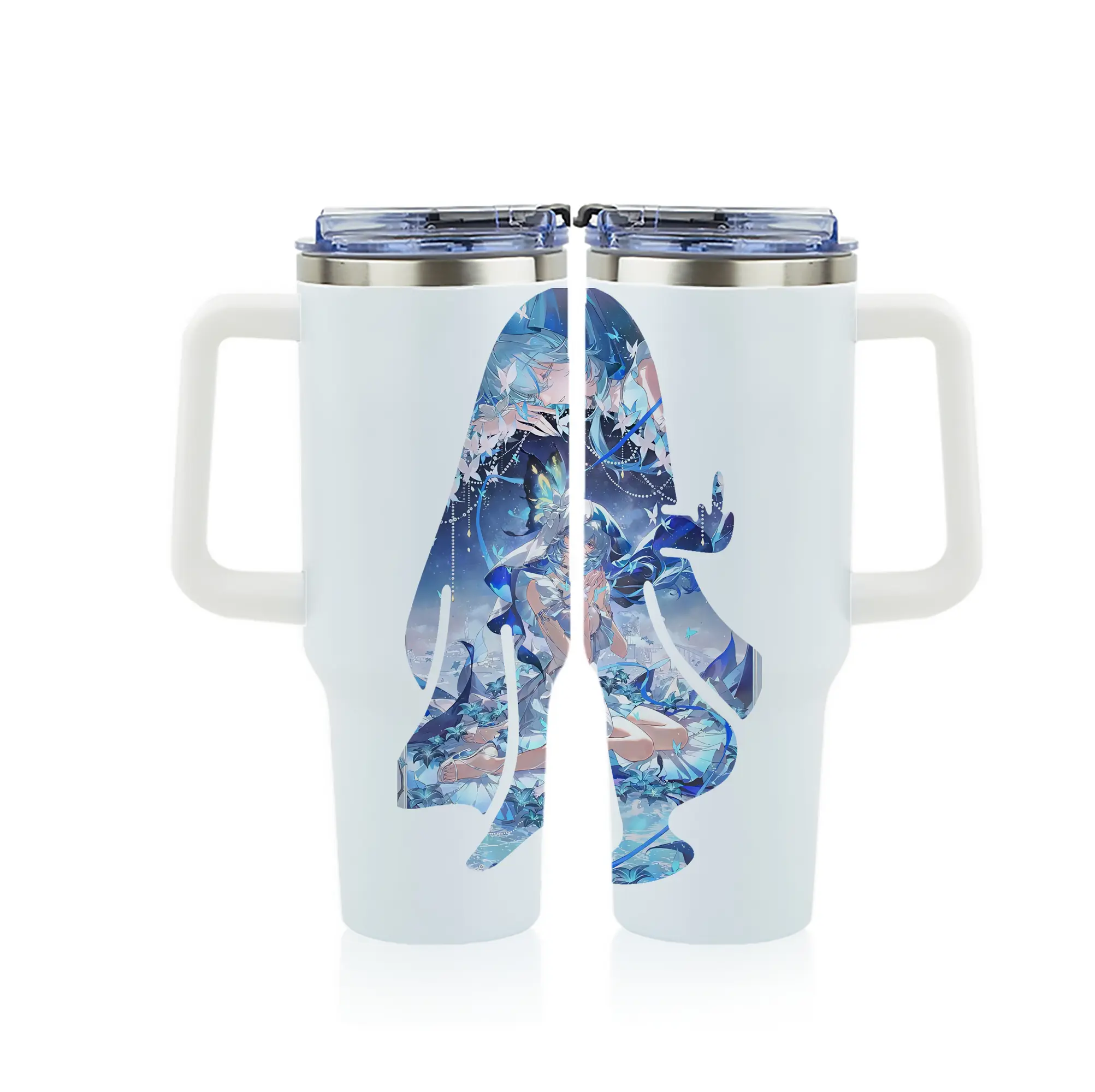 鳴潮 グッズ ショアキーパー - 1200mL フルプリント車用タンブラー ・ 304ステンレス 内側 ・ 201ステンレス 外側 ・ 保温 保冷 ・ 通勤 ドライブ アウトドア用