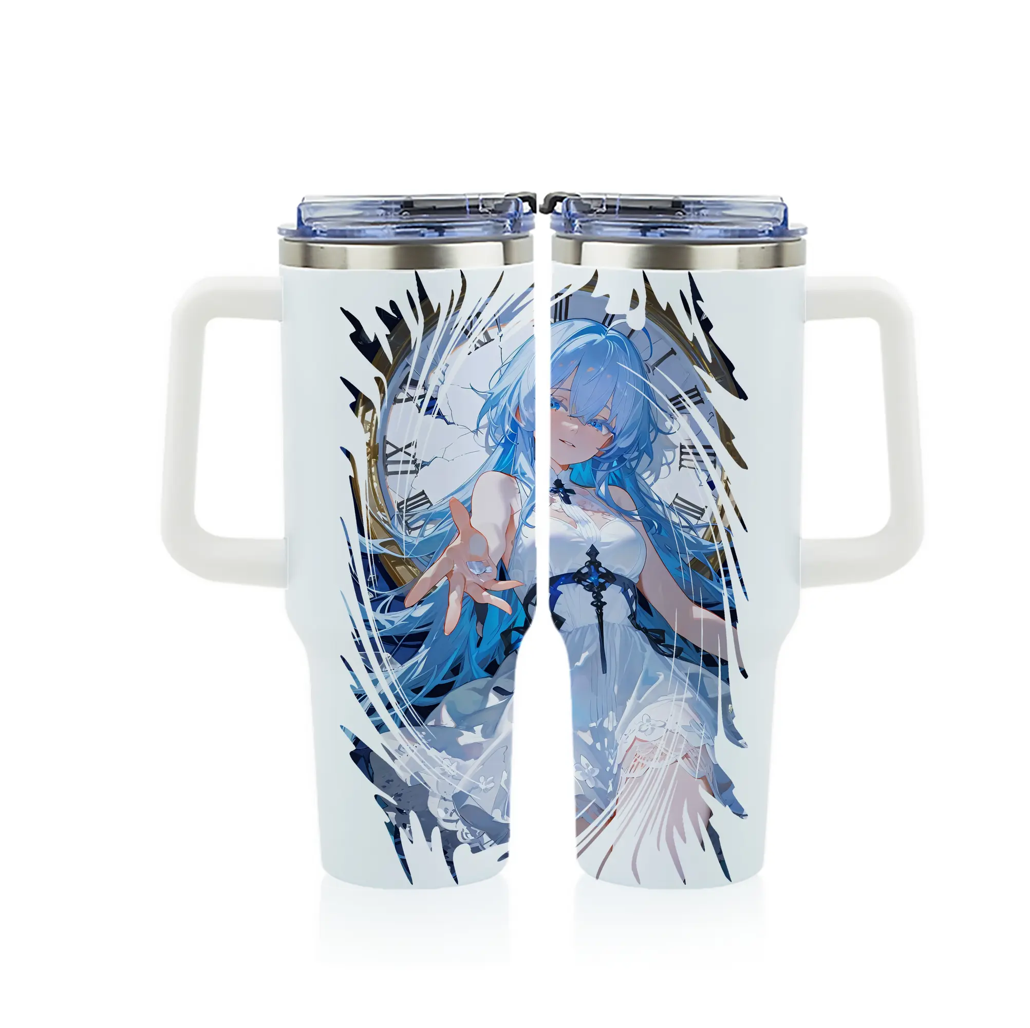 鳴潮 グッズ ショアキーパー - 1200mL フルプリント車用タンブラー ・ 304ステンレス 内側 ・ 201ステンレス 外側 ・ 保温 保冷 ・ 通勤 ドライブ アウトドア用