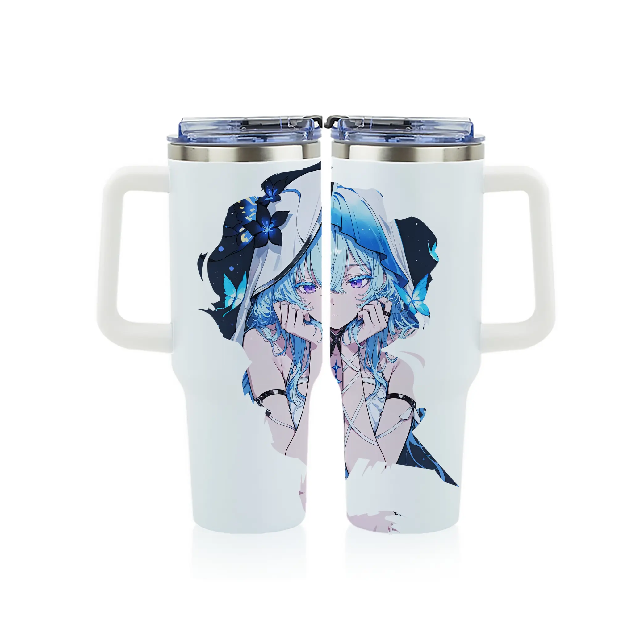 鳴潮 グッズ ショアキーパー - 1200mL フルプリント車用タンブラー ・ 304ステンレス 内側 ・ 201ステンレス 外側 ・ 保温 保冷 ・ 通勤 ドライブ アウトドア用