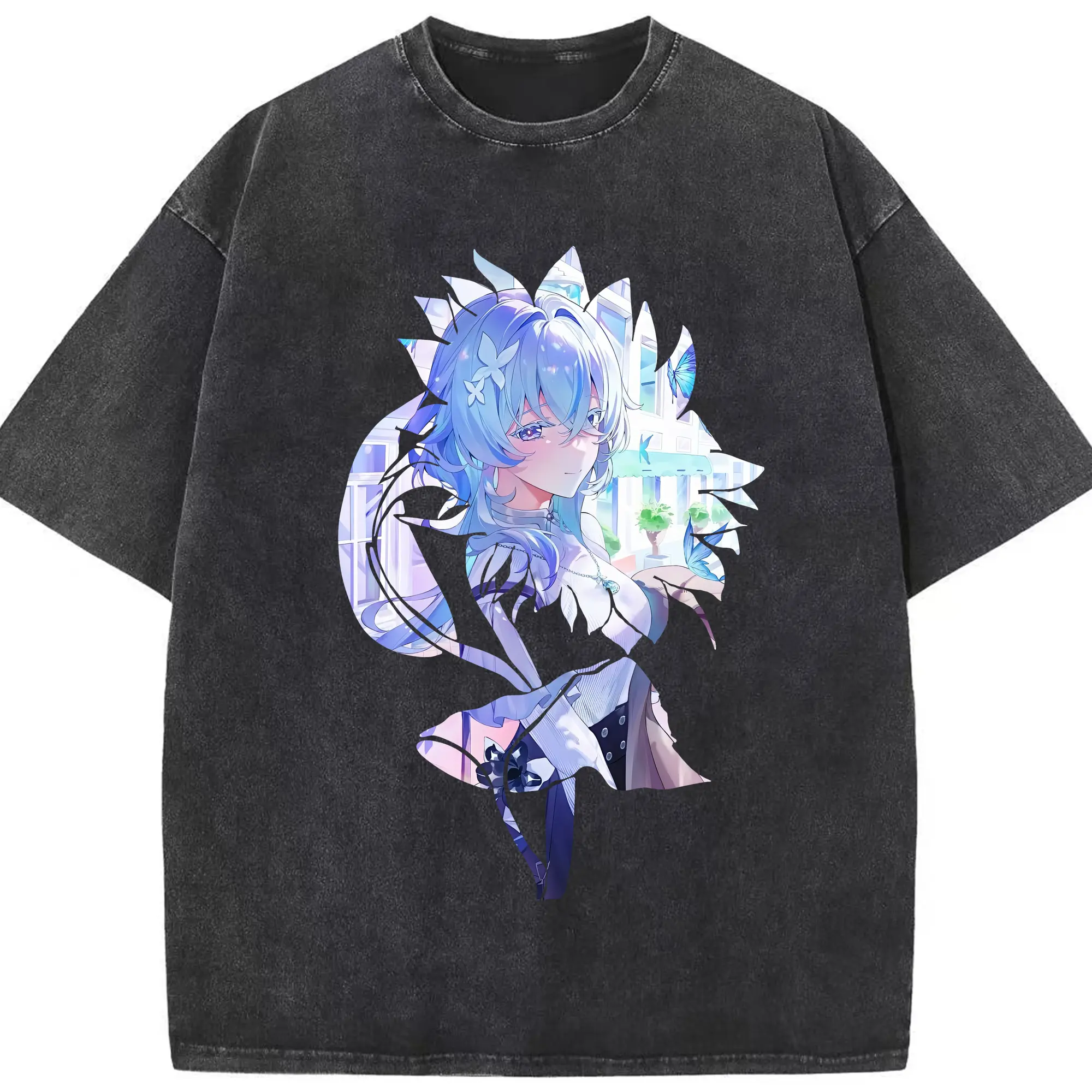 鳴潮 グッズ ショアキーパー - 綿100％ ヴィンテージ風 半袖Tシャツ ・ フロントプリント ・ 柔らか肌触り ・ 通気性 快適 ・ スポーツ カジュアル 外出用