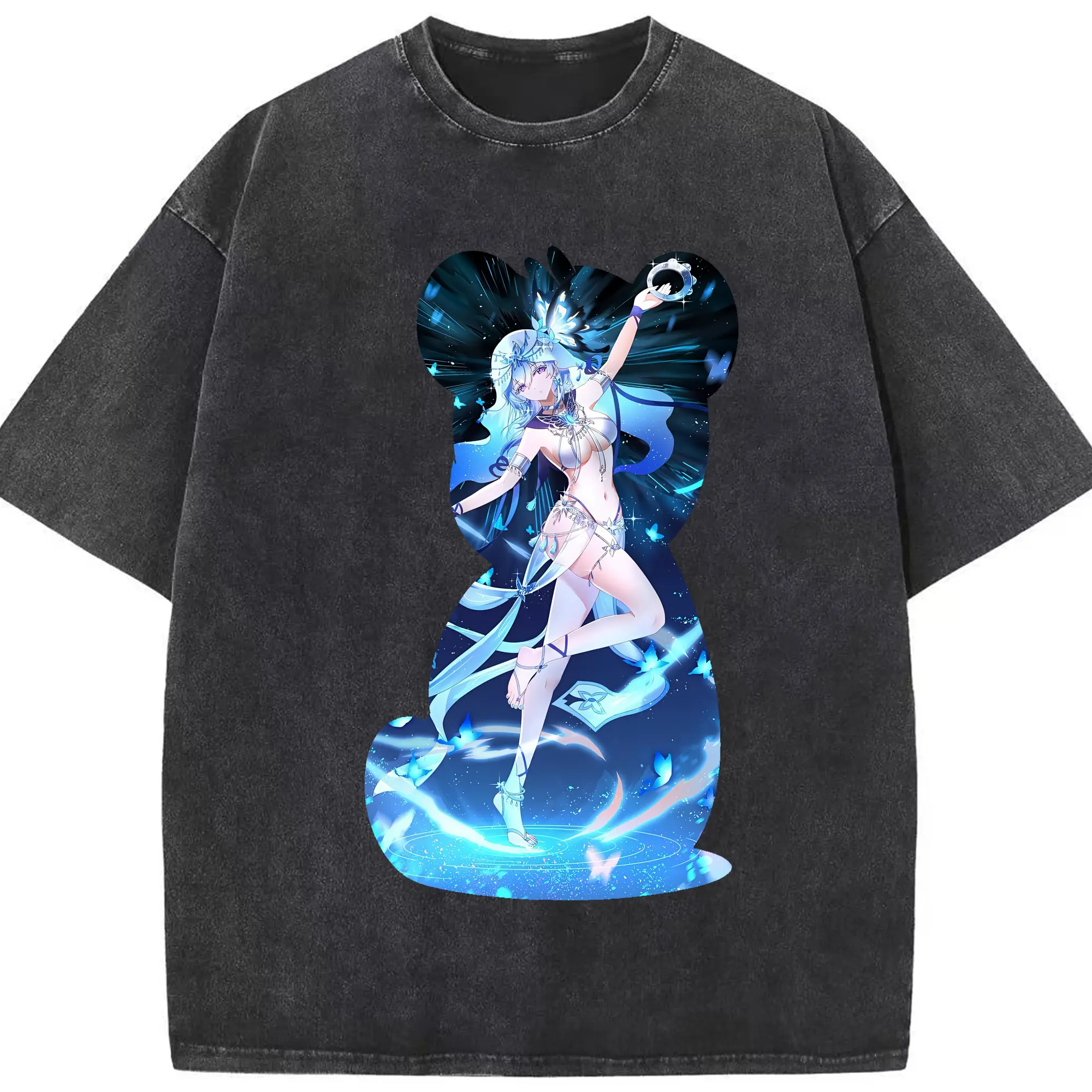 鳴潮 グッズ ショアキーパー - 綿100％ ヴィンテージ風 半袖Tシャツ ・ フロントプリント ・ 柔らか肌触り ・ 通気性 快適 ・ スポーツ カジュアル 外出用